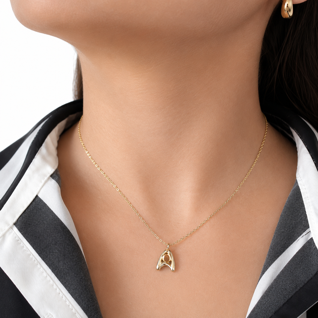 Collar Inicial A en Plata 925 con Circonia