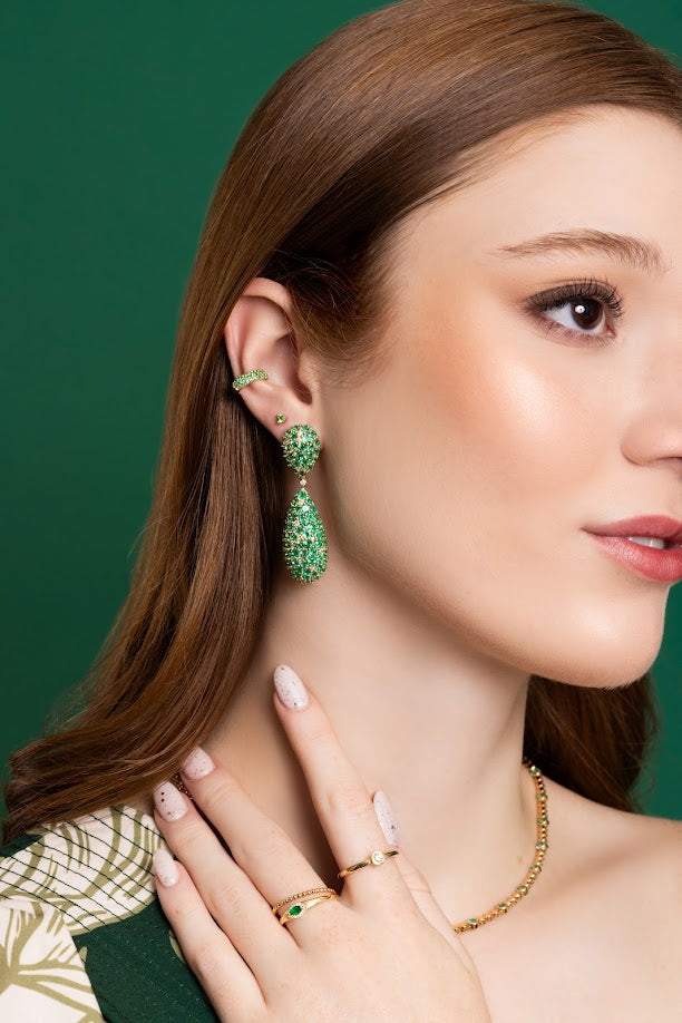 D0.64CT 14KY DOUBLE DROP EARRINGS EM13.79CT