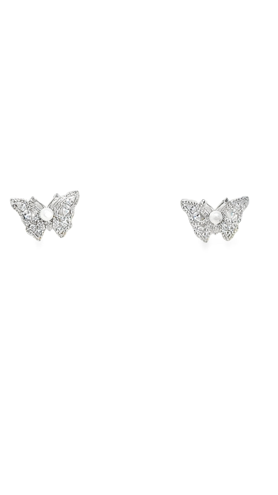 Aretes de Mariposa en Plata 925 con Perla