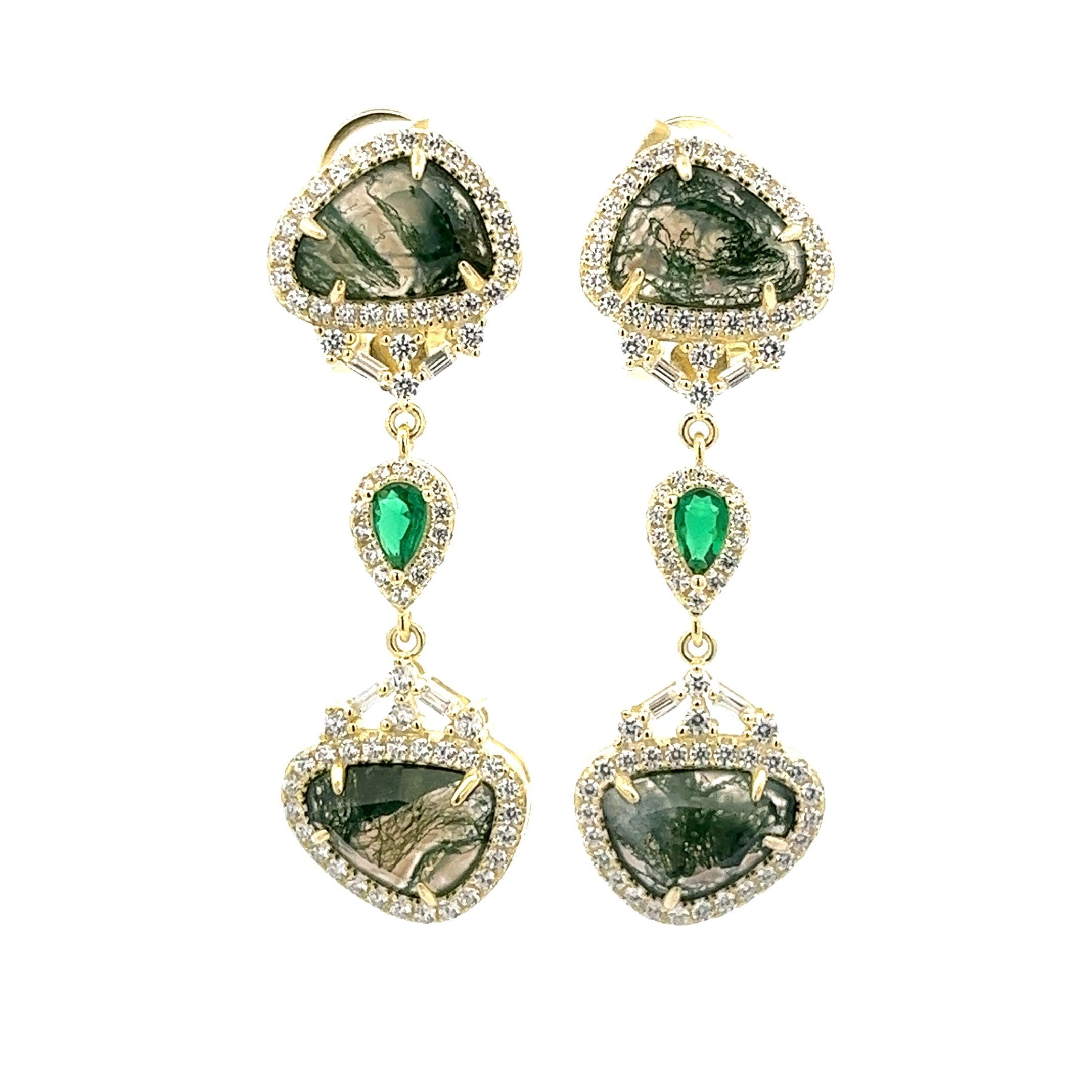 Aretes Colgantes de Plata 925 con Cristales