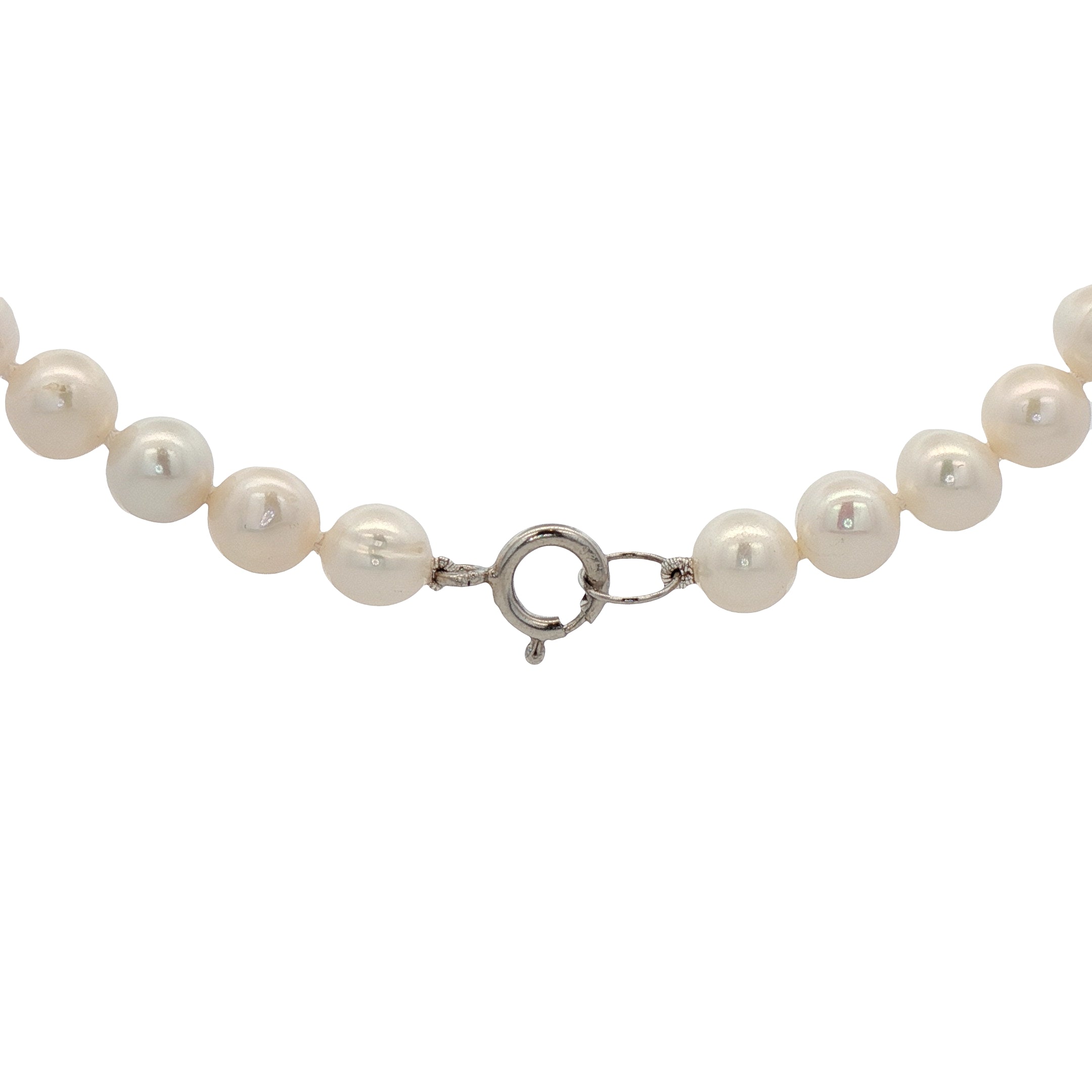 Collar de Perlas Blancas con Cierre en Plata 925