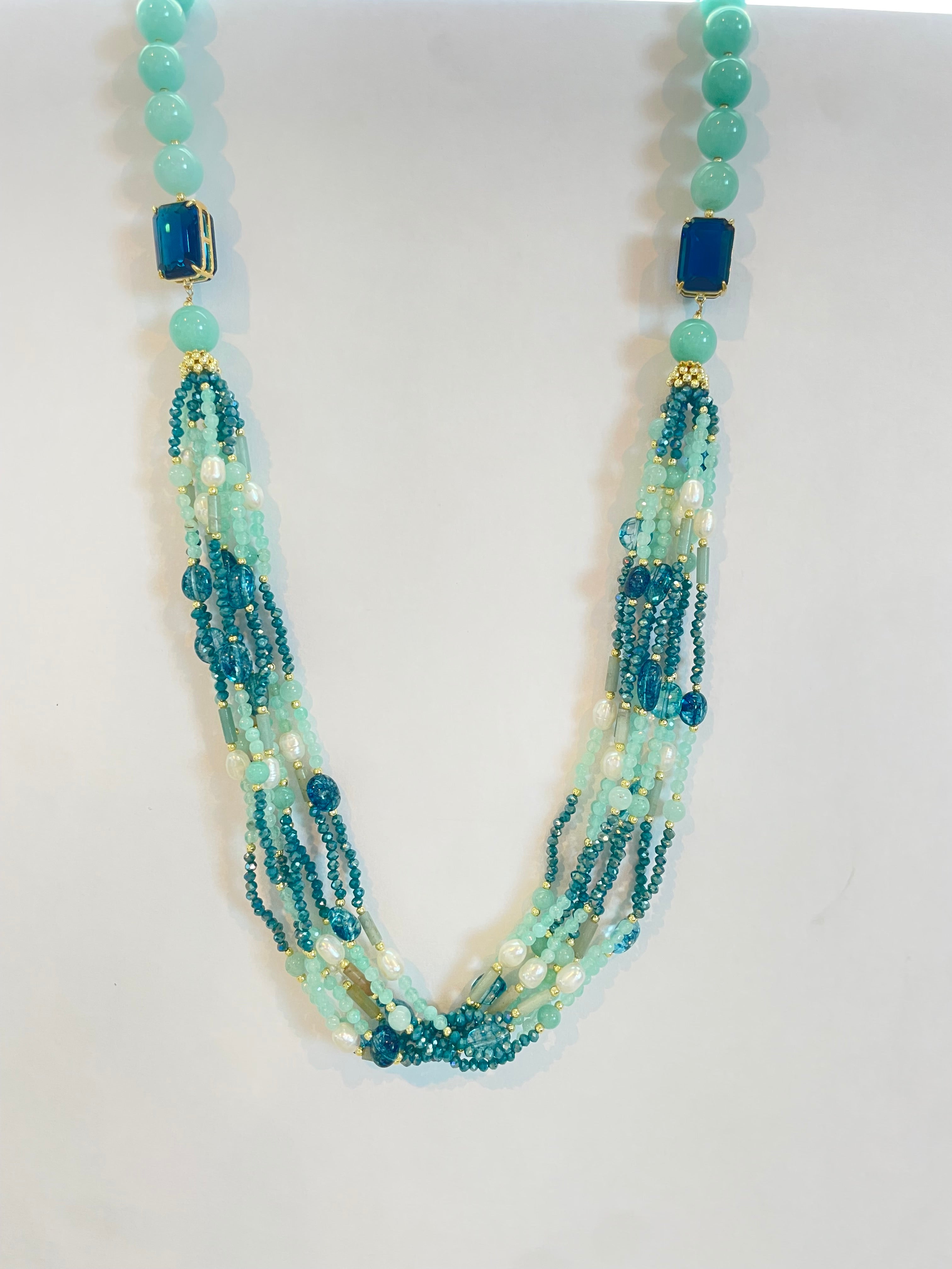 Collar de Plata 925 Bañada en Oro con Ágata