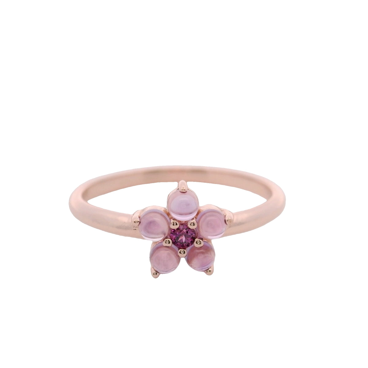 Anillo Flor en Plata 925 con Amatista