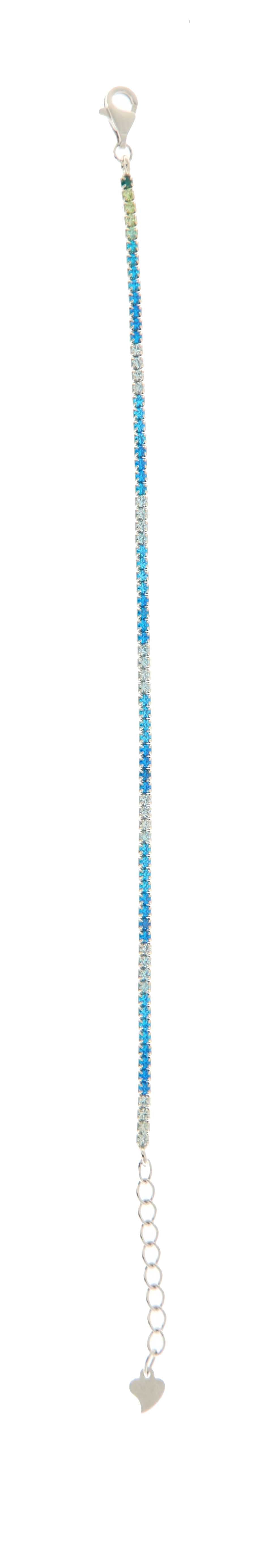 925SL MINI TENNIS CZ SKY BLUE BRACELET