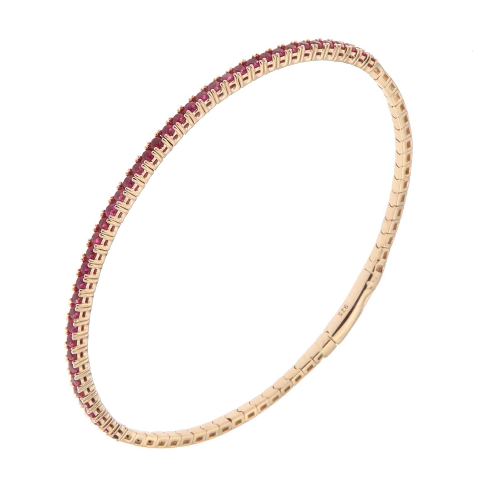 925RG TENNIS CZ FUSHIA BANGLE