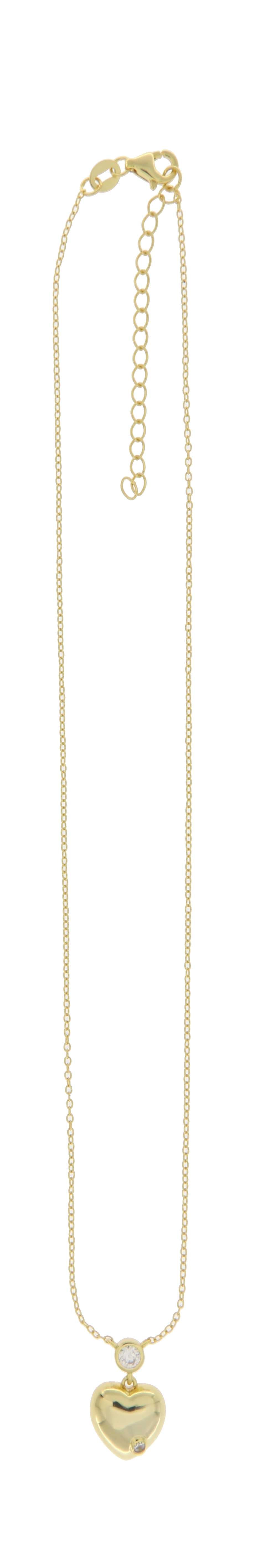 925YG BEZEL WITH HEART SMOOTH NECKLACE