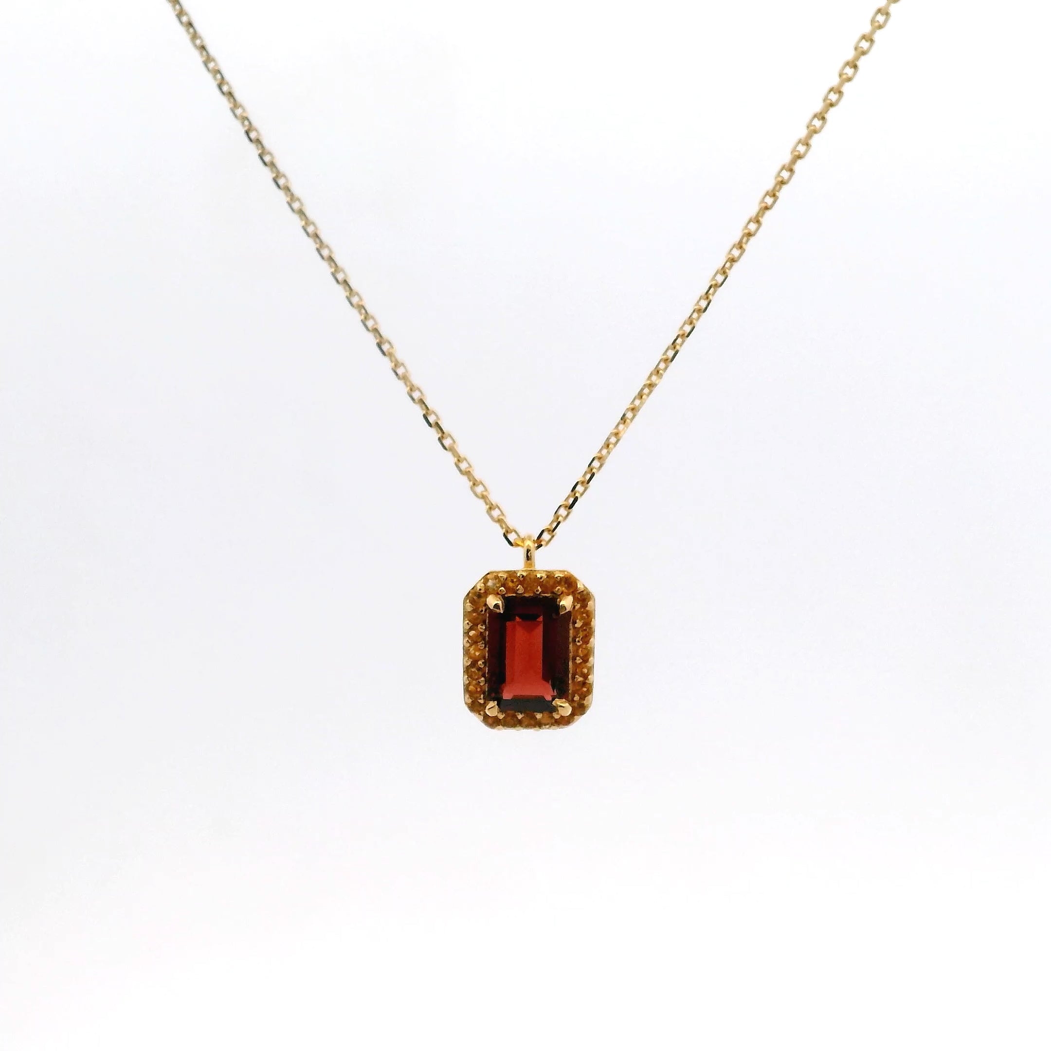 Collar en Plata 925 con Citrina y Granate