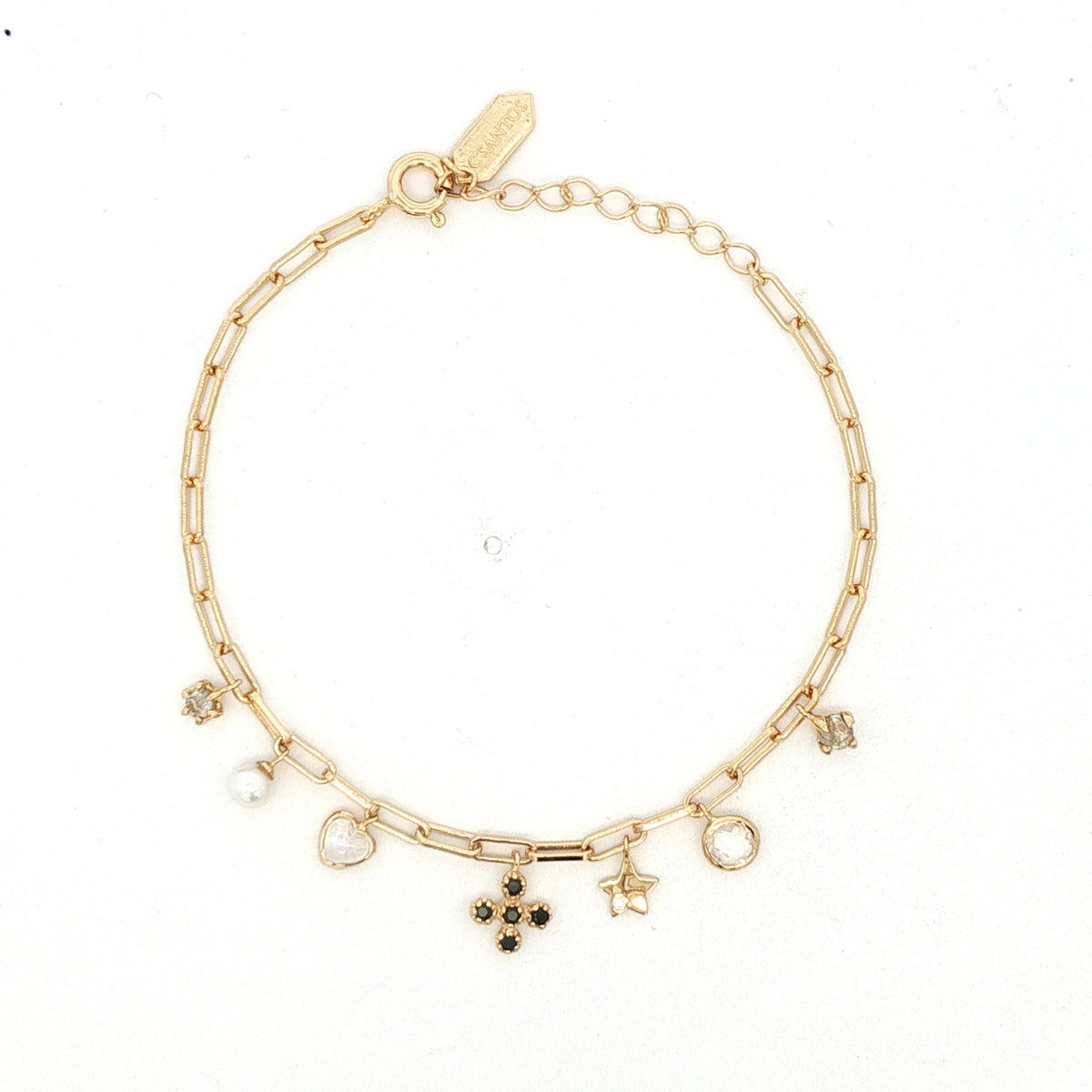 Pulsera de Charms con Piedra Luna y Perla
