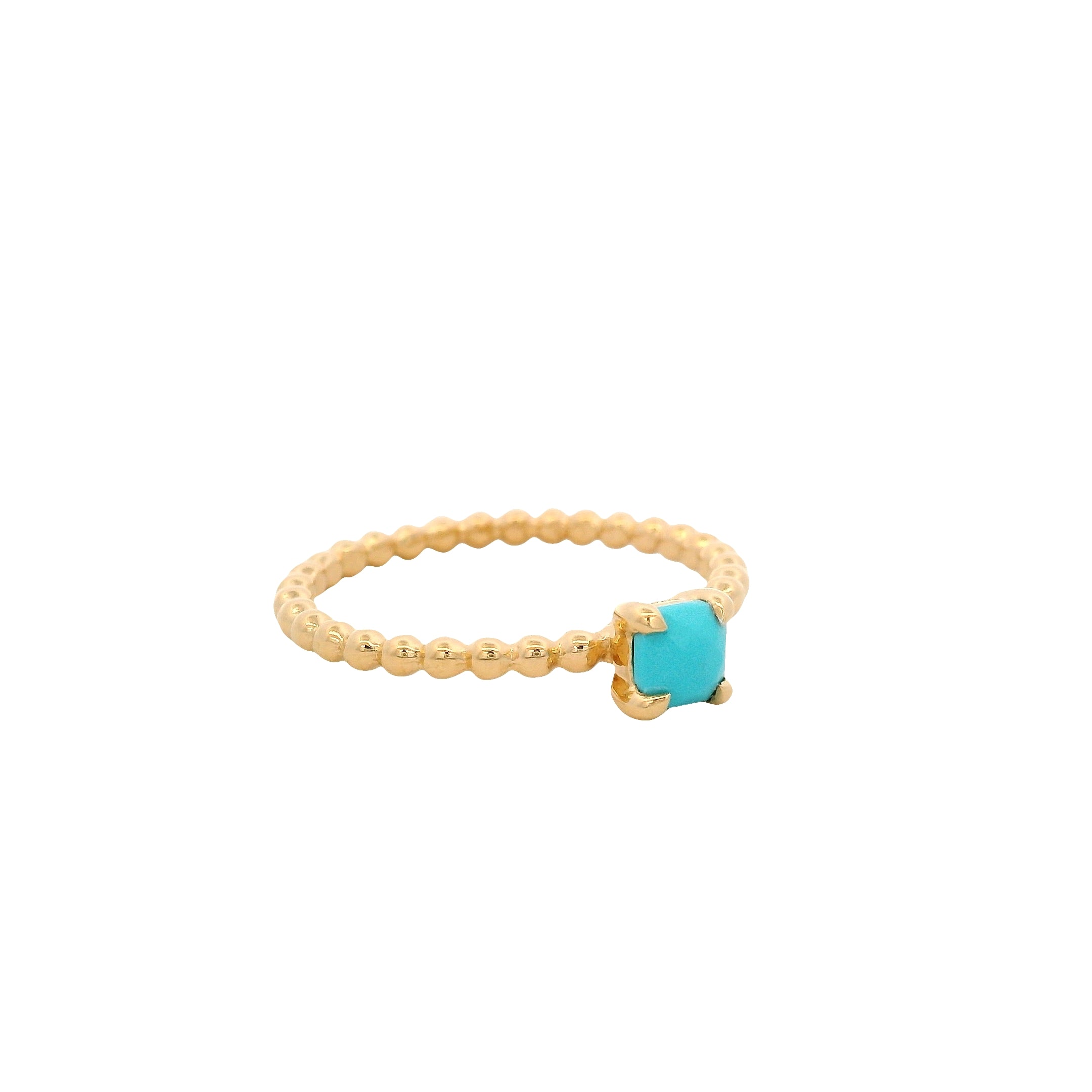 925YG BEANDS TURQUOISE SOLITARY RING T6.5