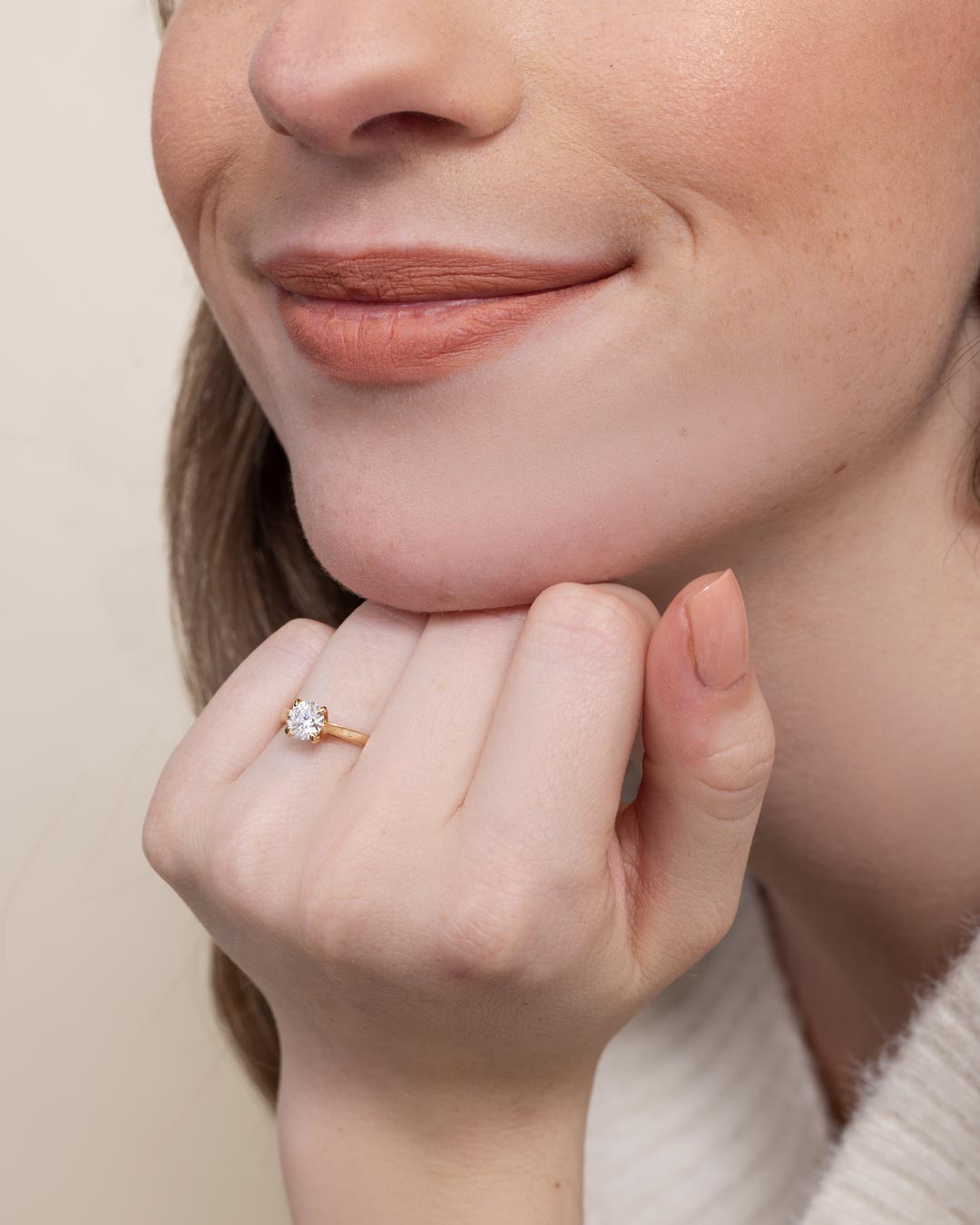 14K MONTURA SOLITARIO DE ORO AMARILLO/ 2CF1766 - C'SANTOS