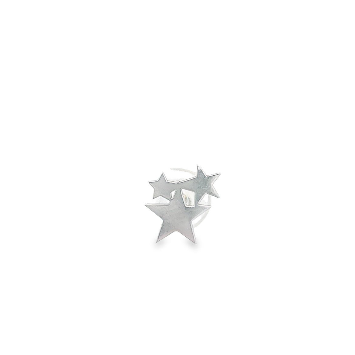 14K PIERCING CON TRES ESTRELLAS WHITE - C'SANTOS