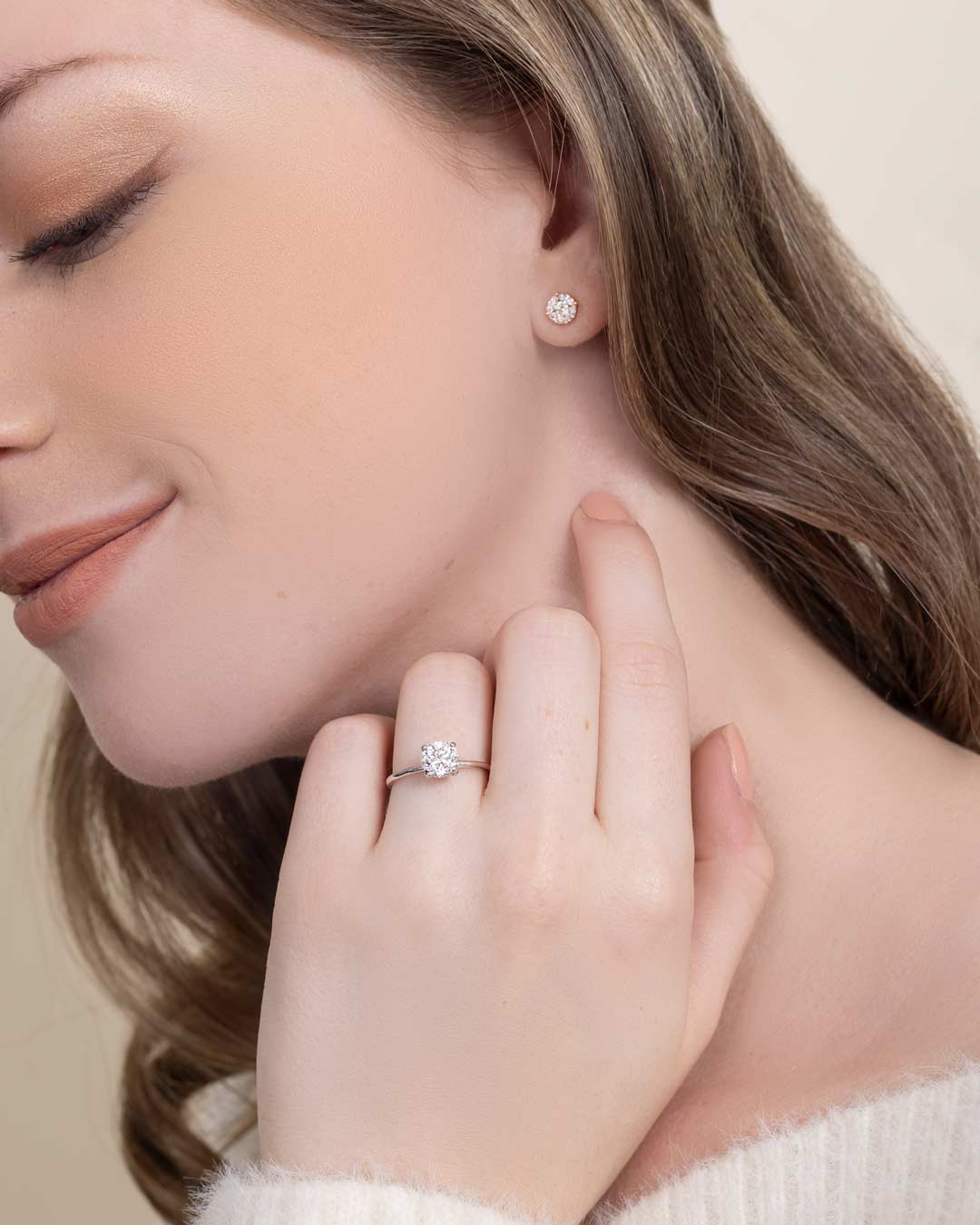 14KW MONTURA SOLITARIO DE ORO BLANCO D1.00 CT RD - C'SANTOS