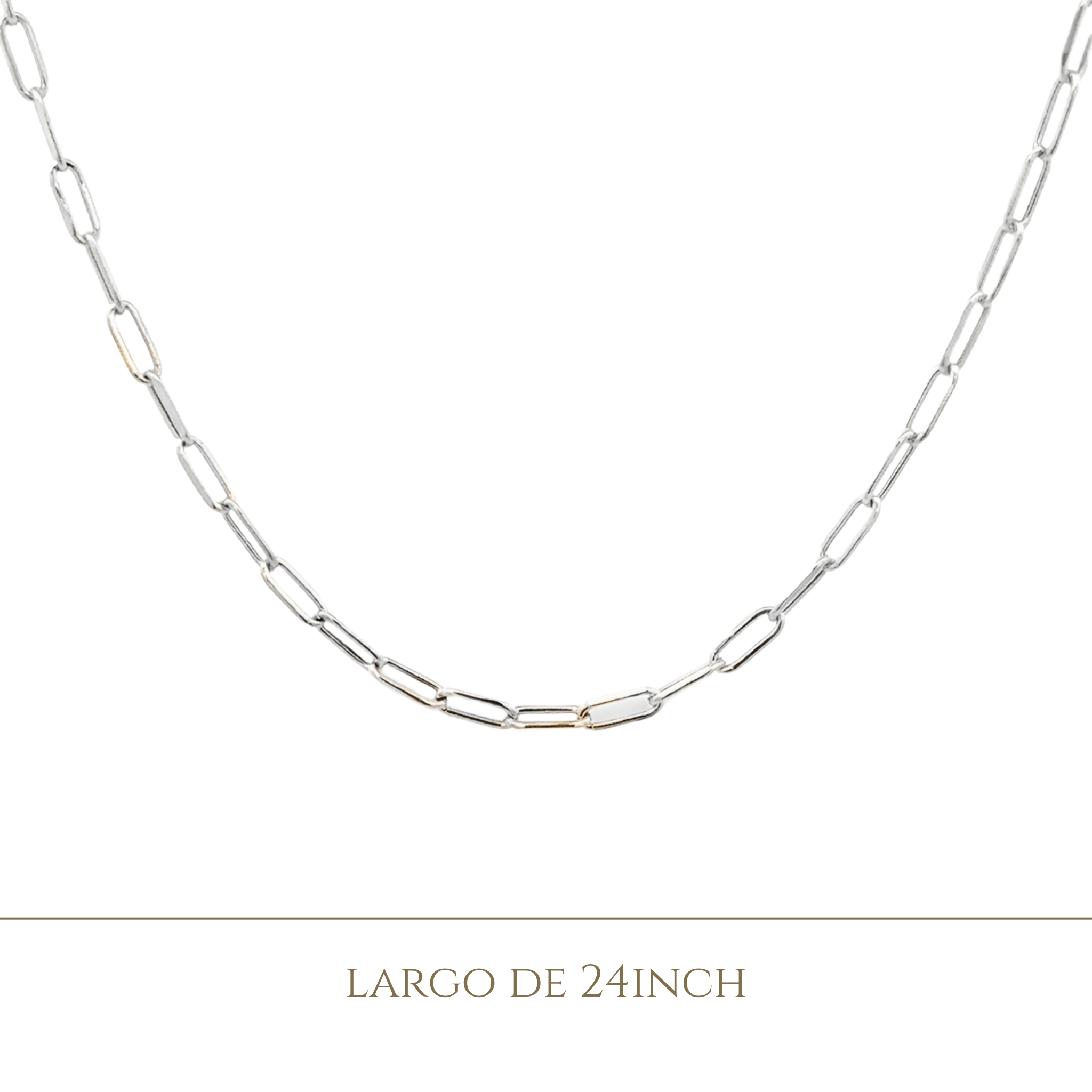 14KW SMALL PAPER CLIP 16 INCH CHAIN - C'SANTOS