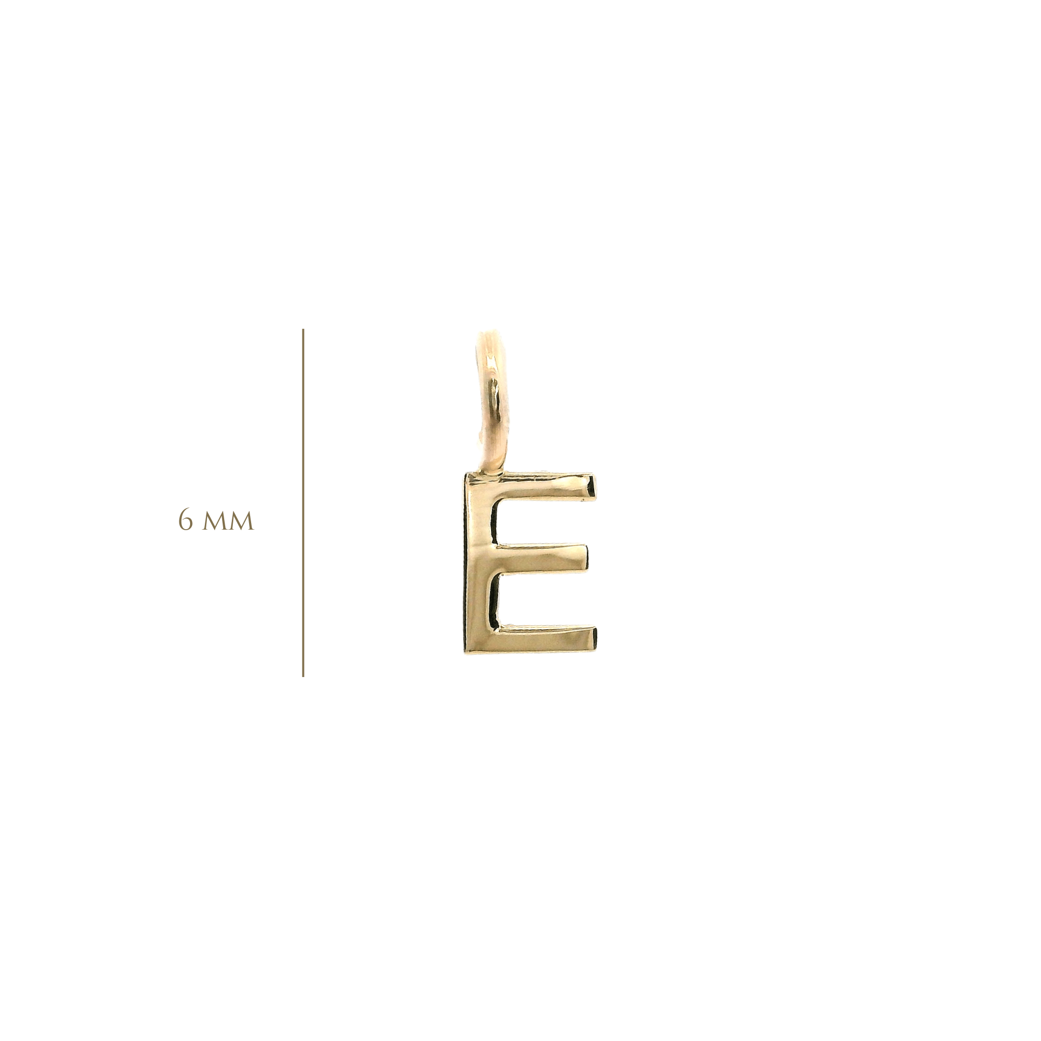 14KY 6MM LETTER E PENDANT - C'SANTOS