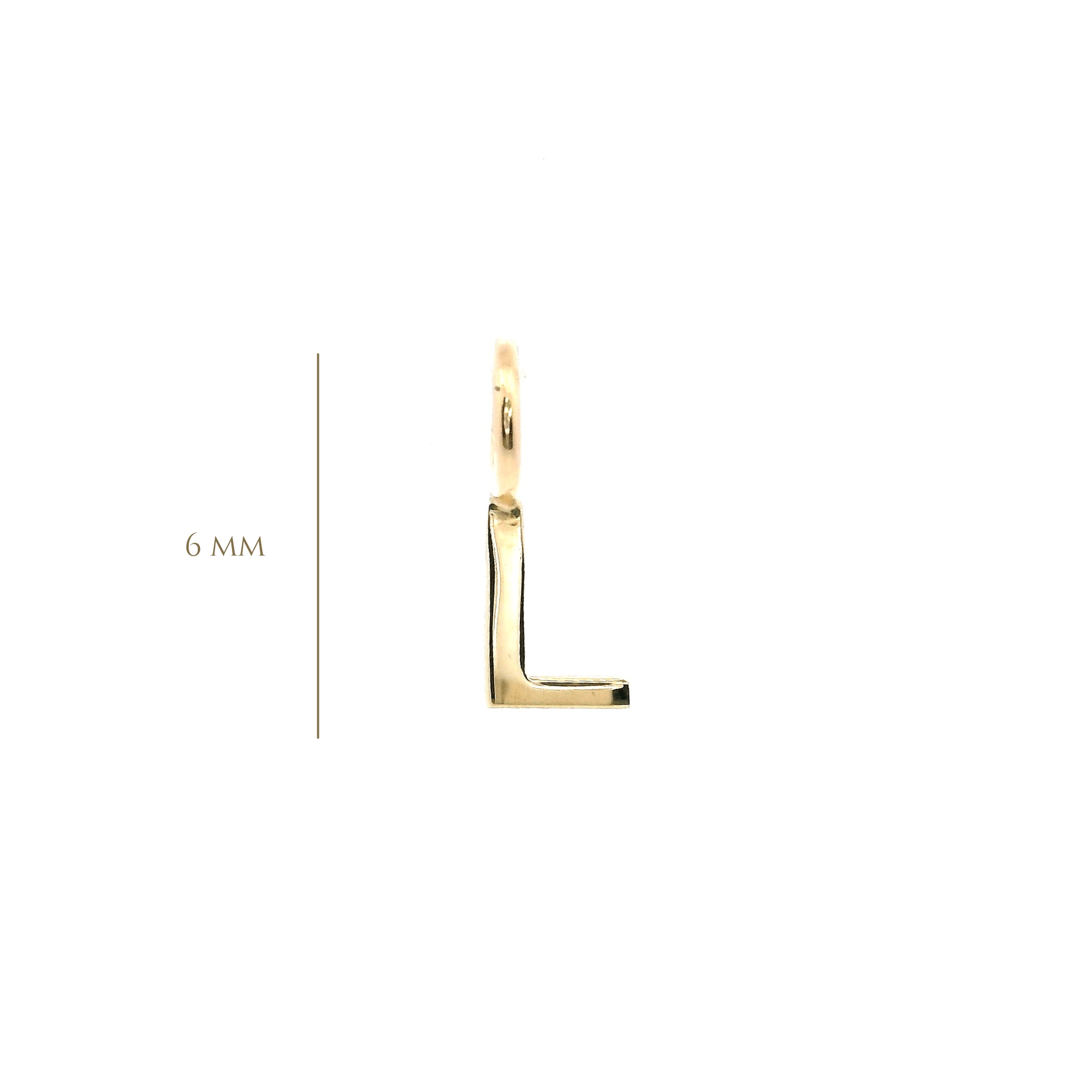 14KY 6MM LETTER L PENDANT - C'SANTOS