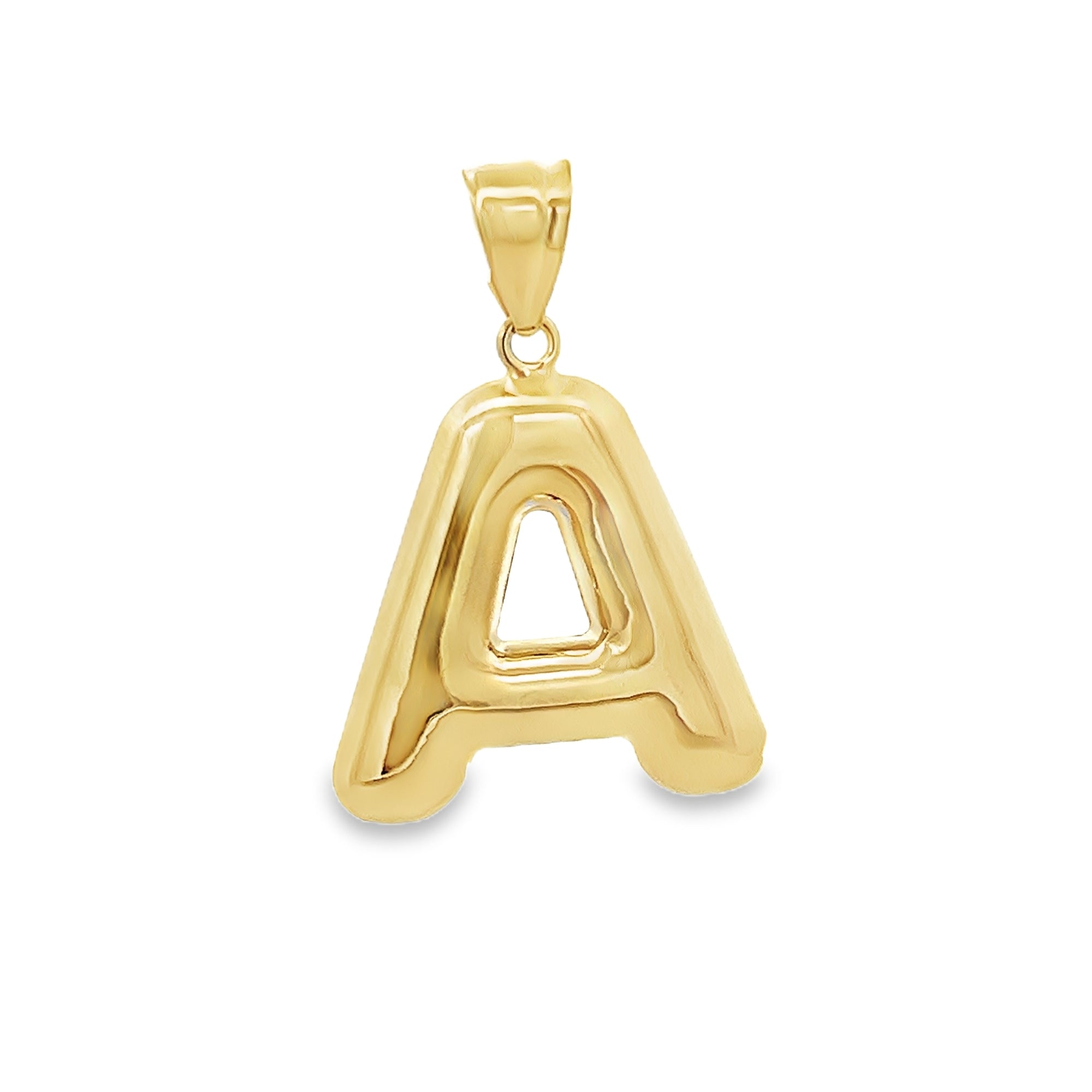 14KY A HOLLOW PUFF INITIALS CHARM - C'SANTOS