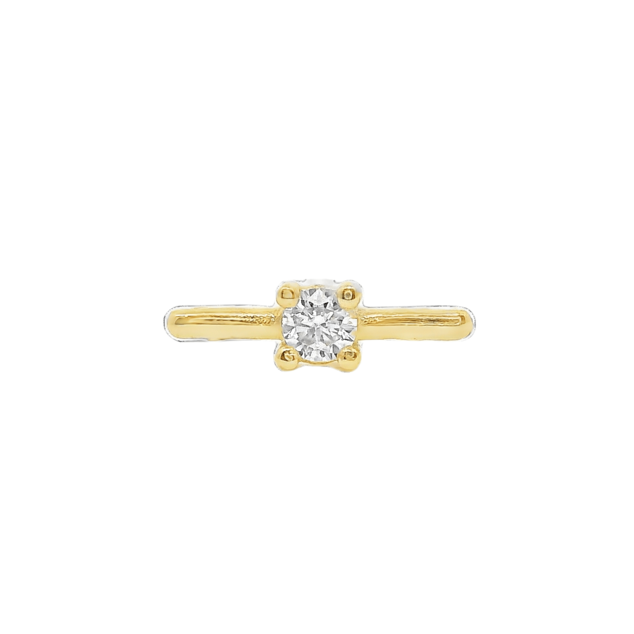 14KY BAR WITH STONE IN THE CENTER PIERCING - C'SANTOS