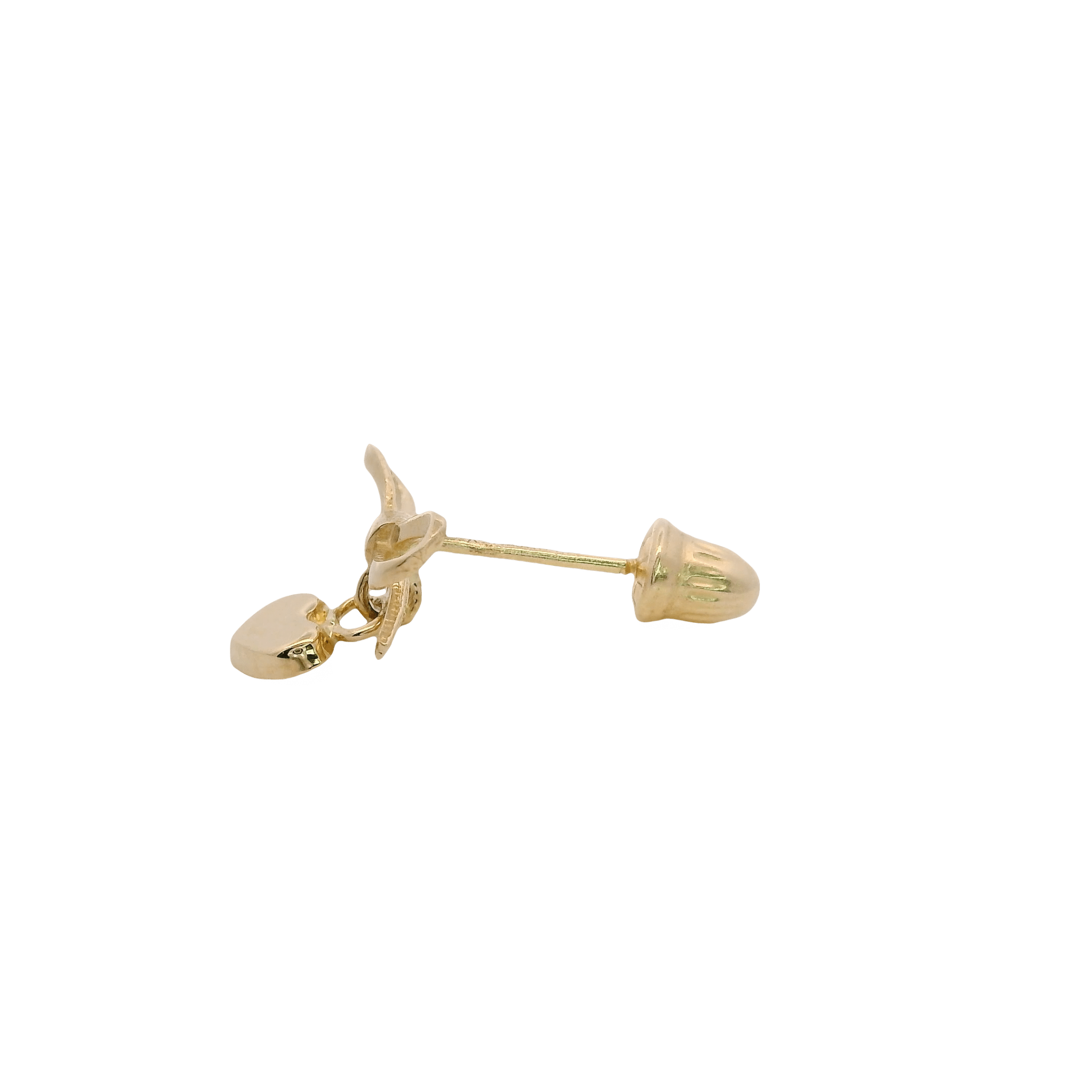 14KY BIG BOW AND HEART PIERCING - C'SANTOS