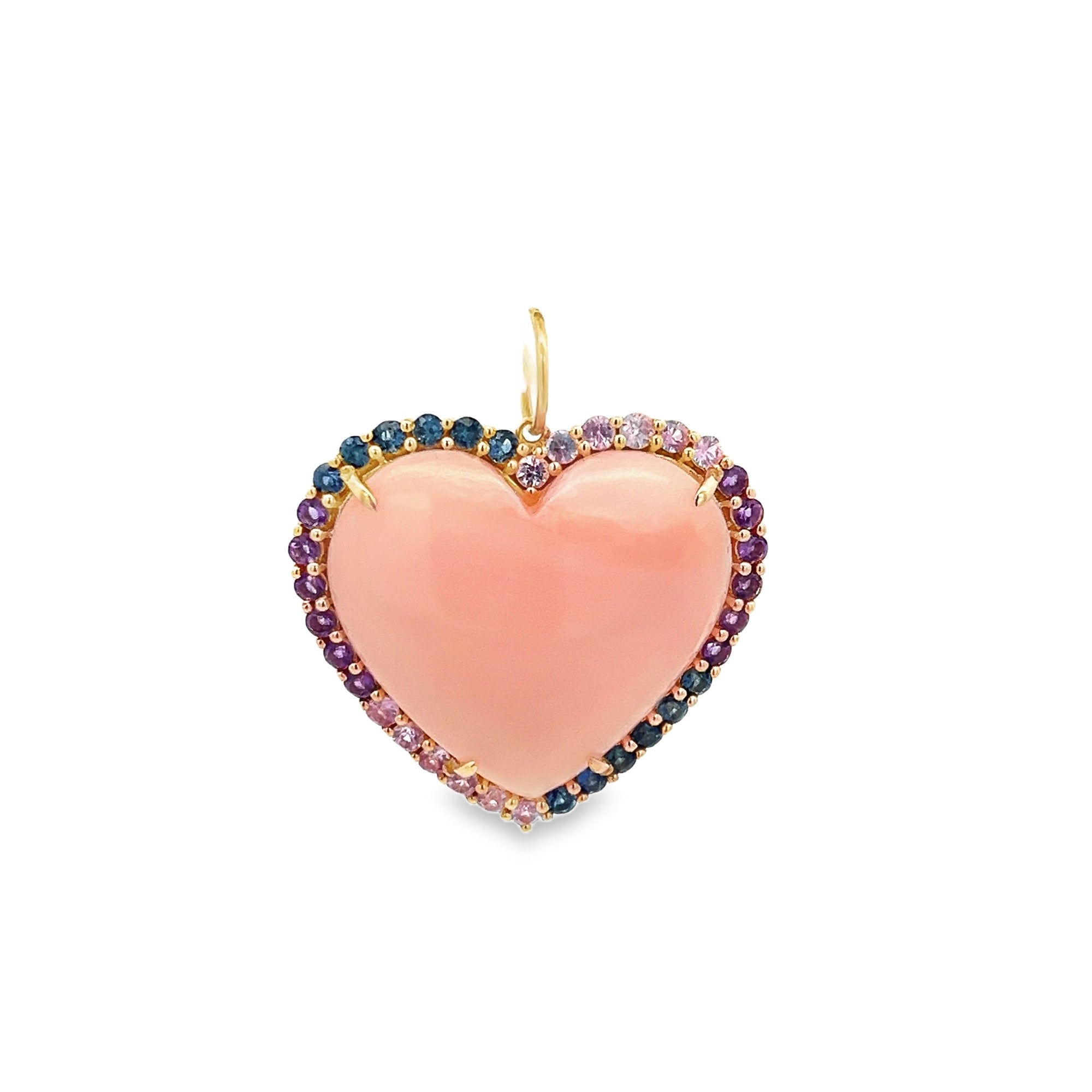 14KY BIG HEART AROUND PAVE CHARM OPA14.05CT MS0.97CT - C'SANTOS