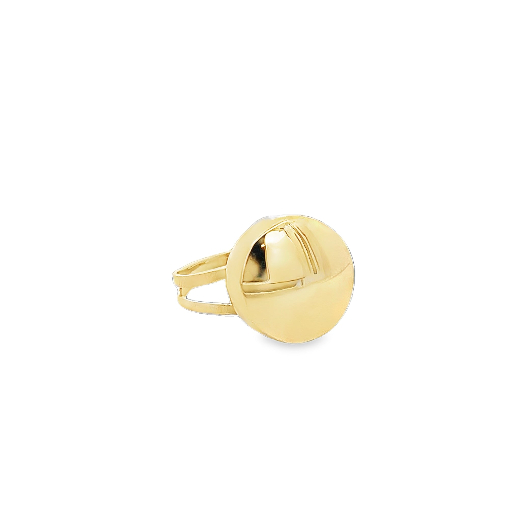 14KY CHUNKY ROUND STAMP RING T8.5 - C'SANTOS