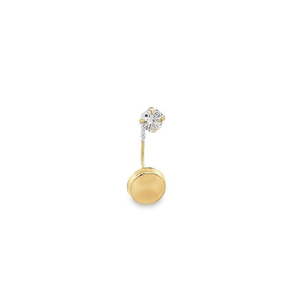 14KY CIRCLE AND CRYSTAL CUFF PIERCING - C'SANTOS