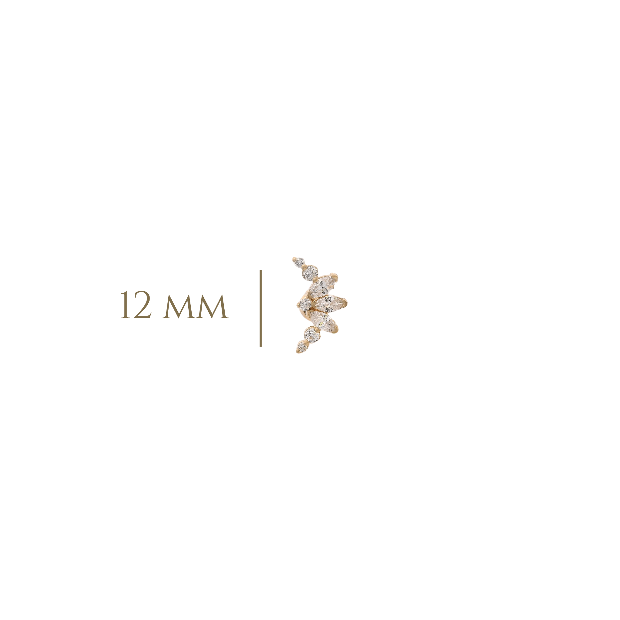14KY CURV MARQUESITE PIERCING - C'SANTOS