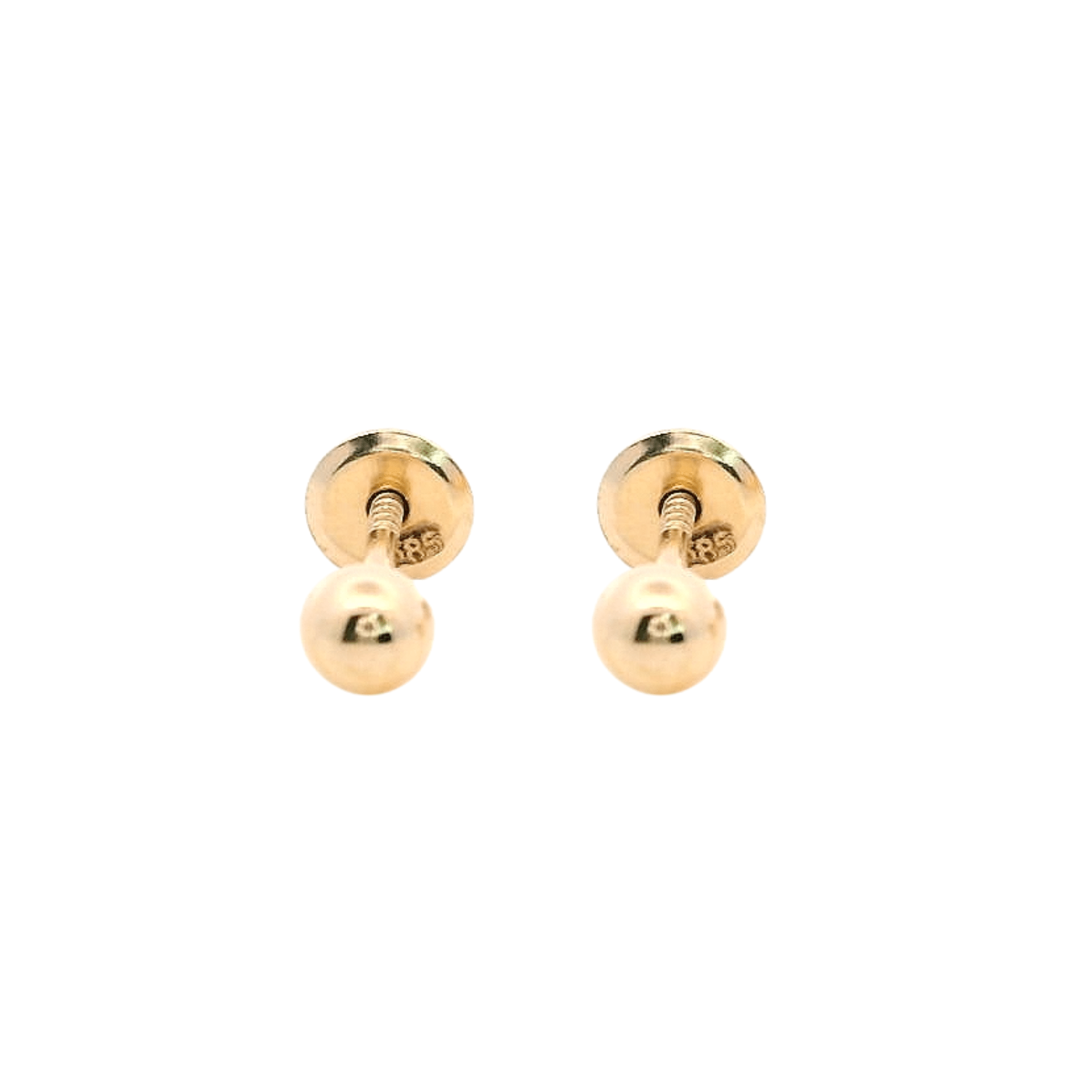 14KY DOME CIRCLE SMOOTH 3MM EARRINGS - C'SANTOS