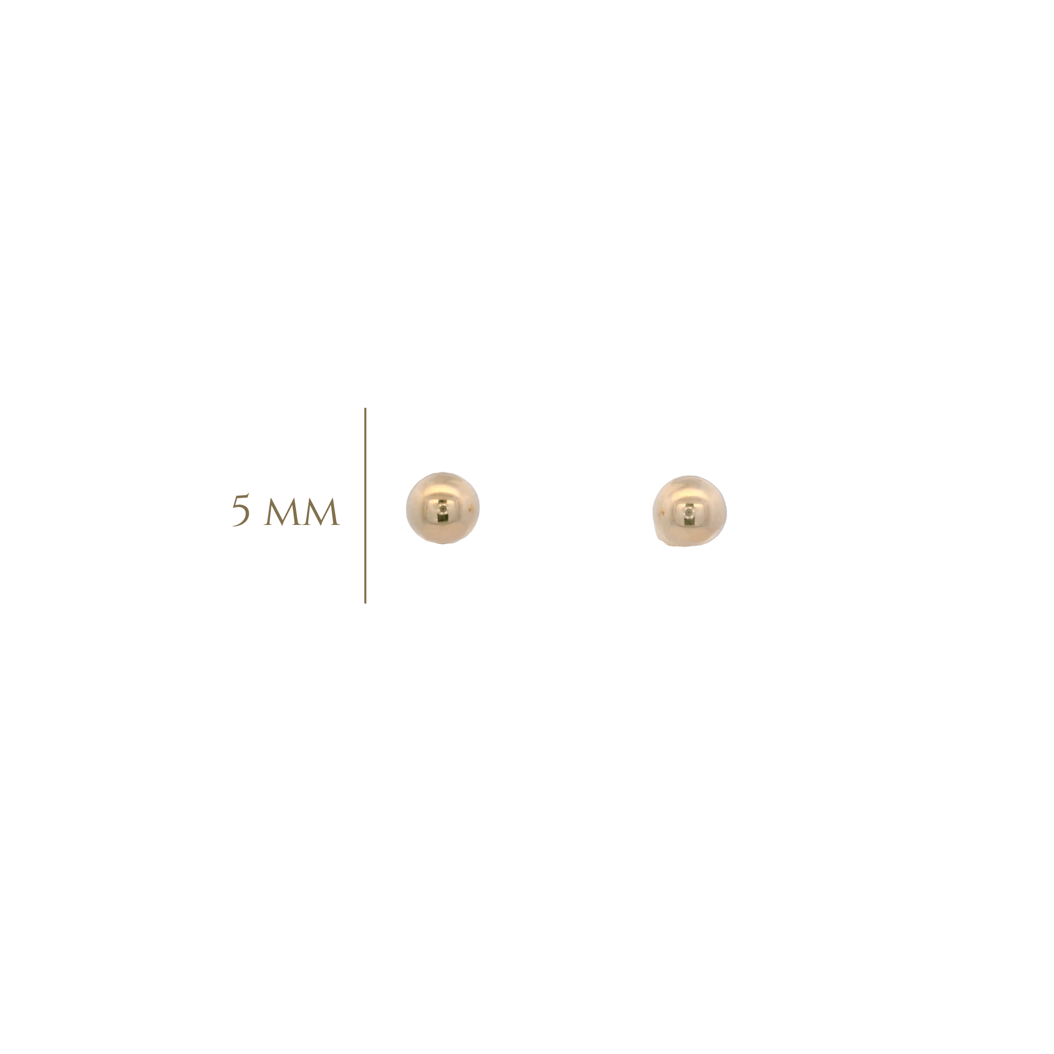 14KY DOME CIRCLE SMOOTH 5MM EARRINGS - C'SANTOS