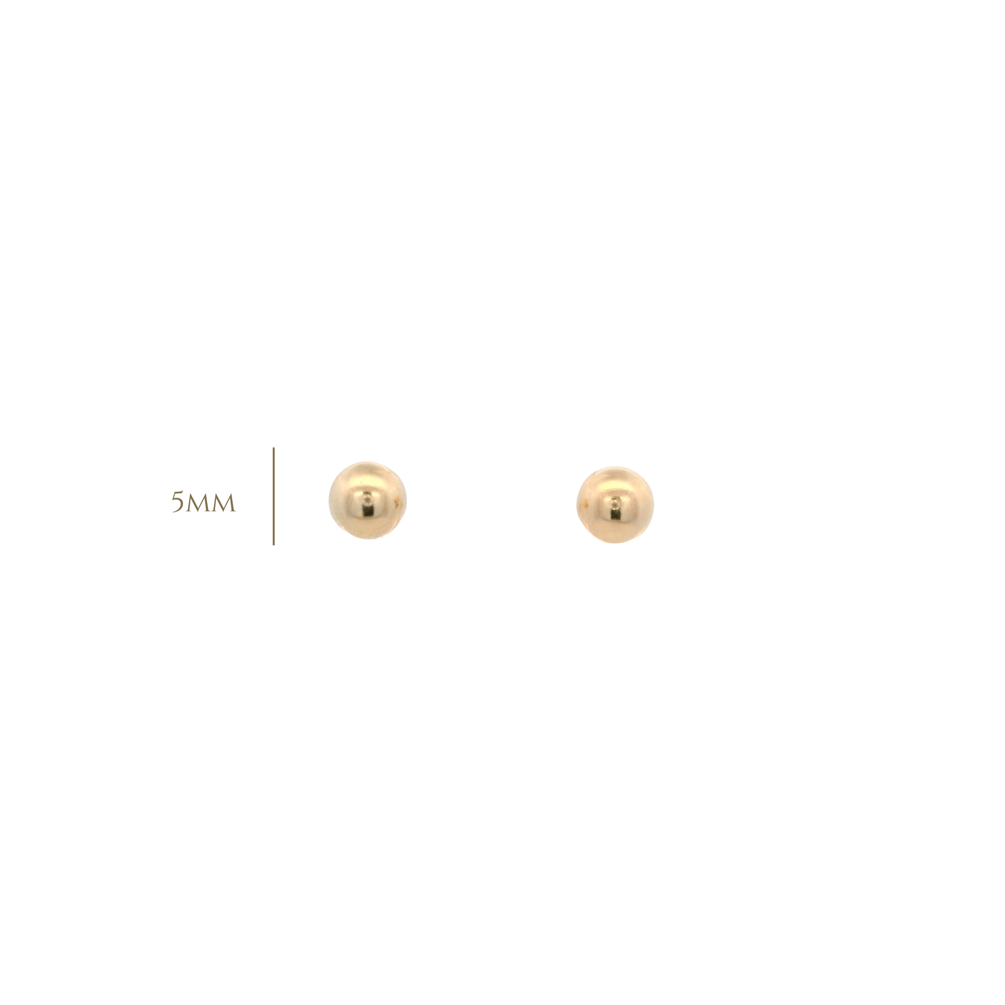 14KY DOUBLE BALL 5MM EARRINGS - C'SANTOS