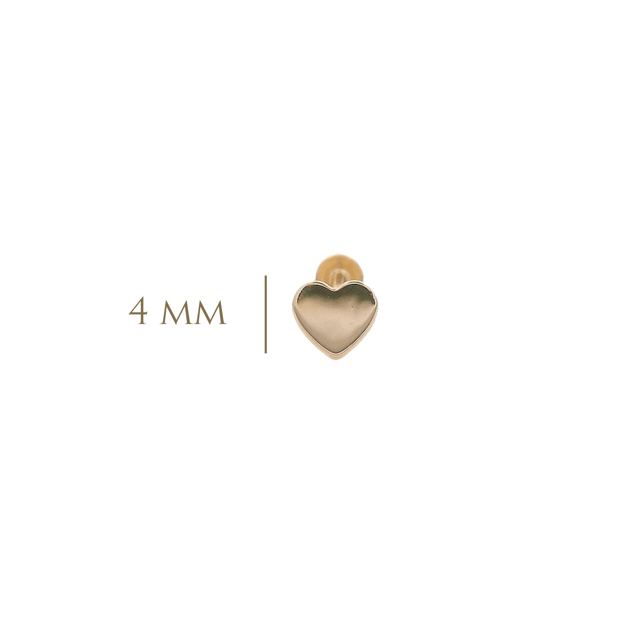 14KY FLATBACK HEART PIERCING - C'SANTOS