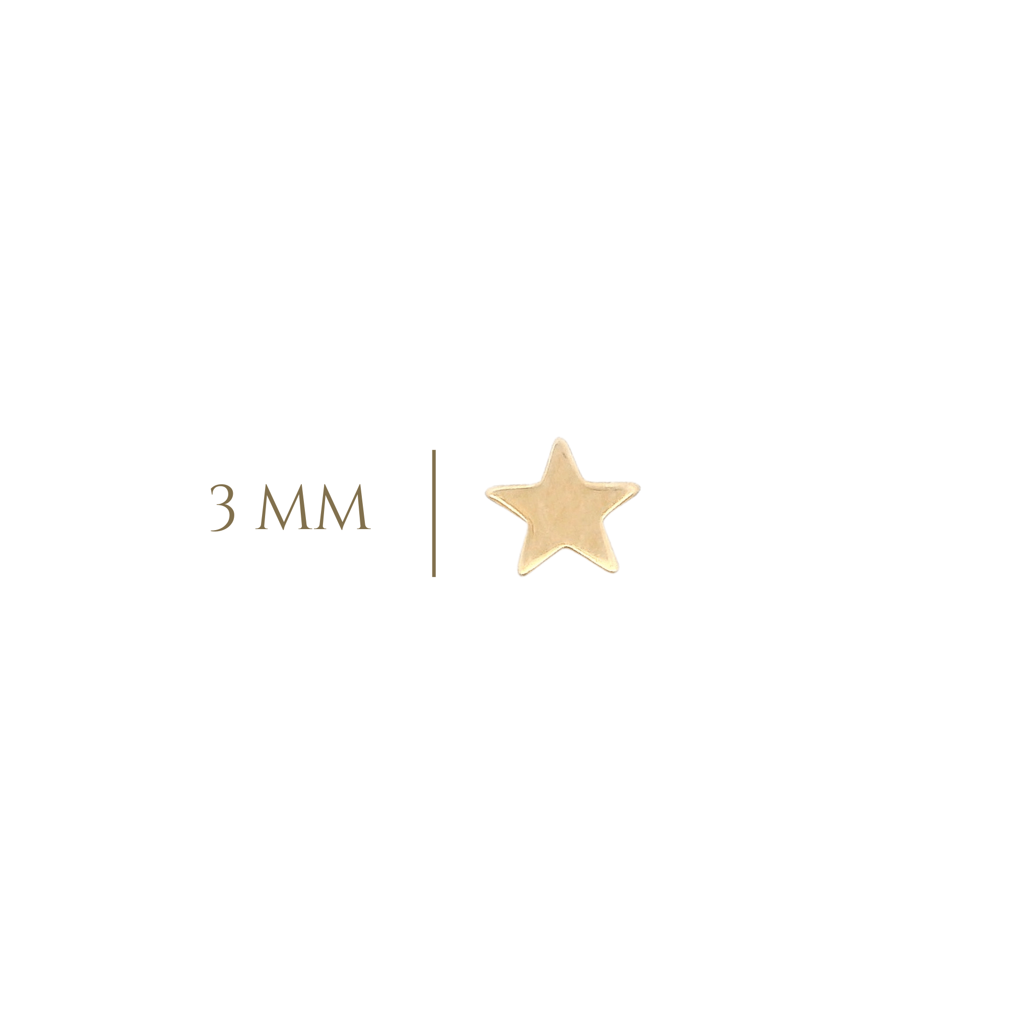 14KY FLATBACK SMALL STAR PIERCING - C'SANTOS