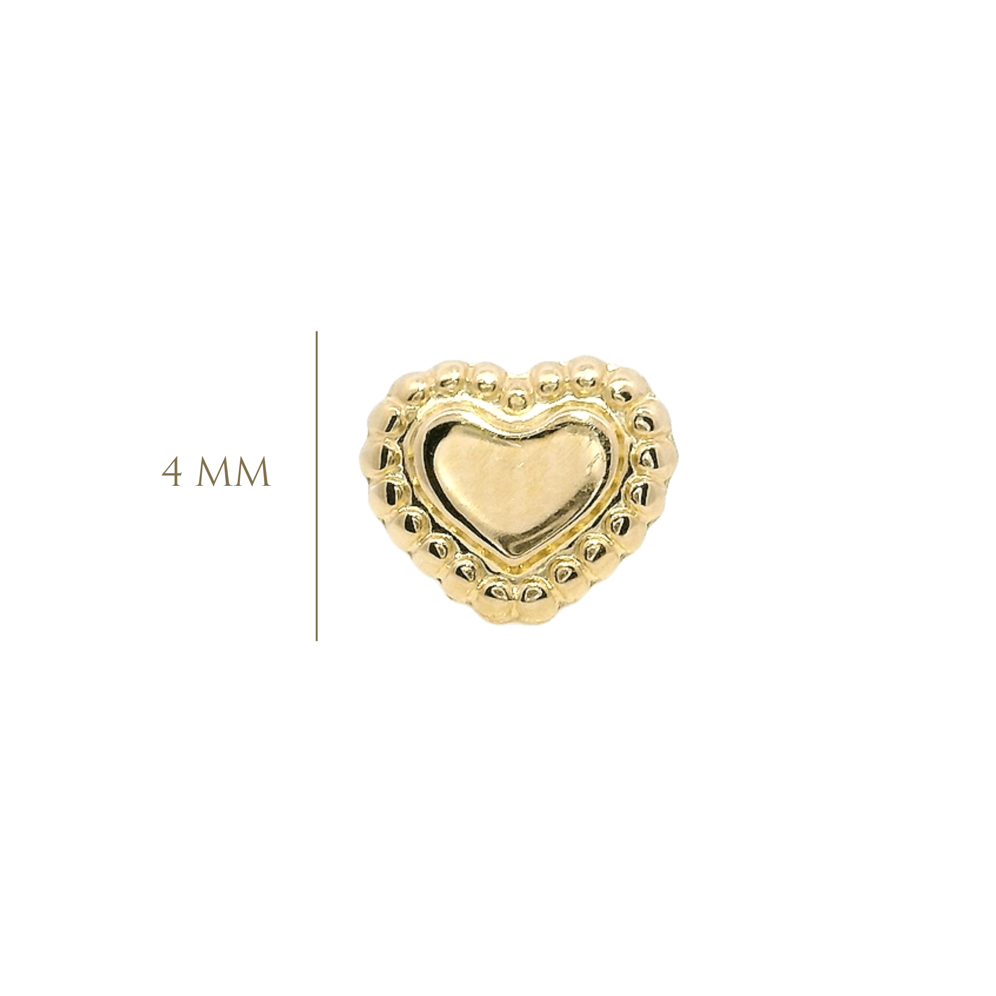14KY HEART BALLS WITH CENTER PIERCING - C'SANTOS