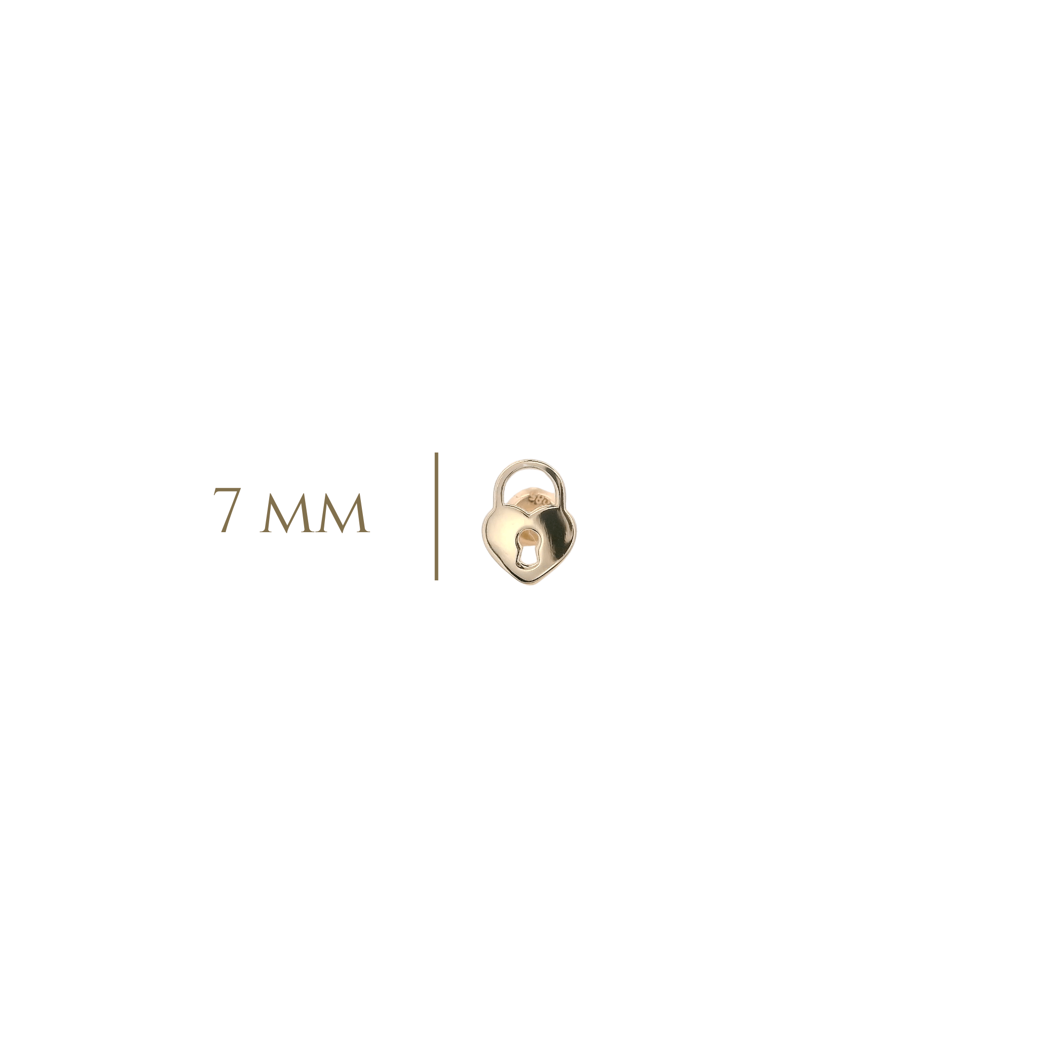 14KY HEART LOCK PIERCING - C'SANTOS
