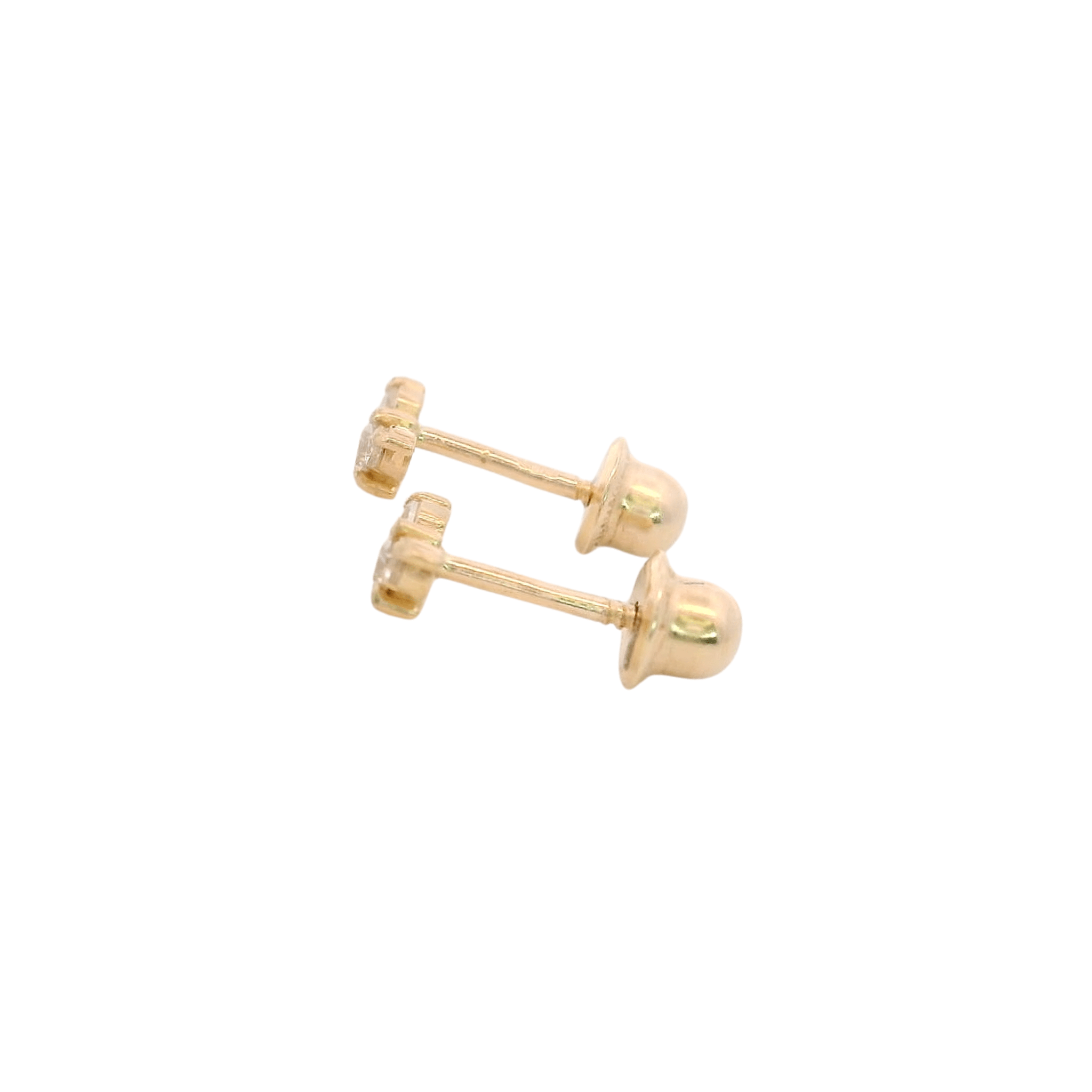 14KY MINI TRIPLE STONE EARRINGS - C'SANTOS
