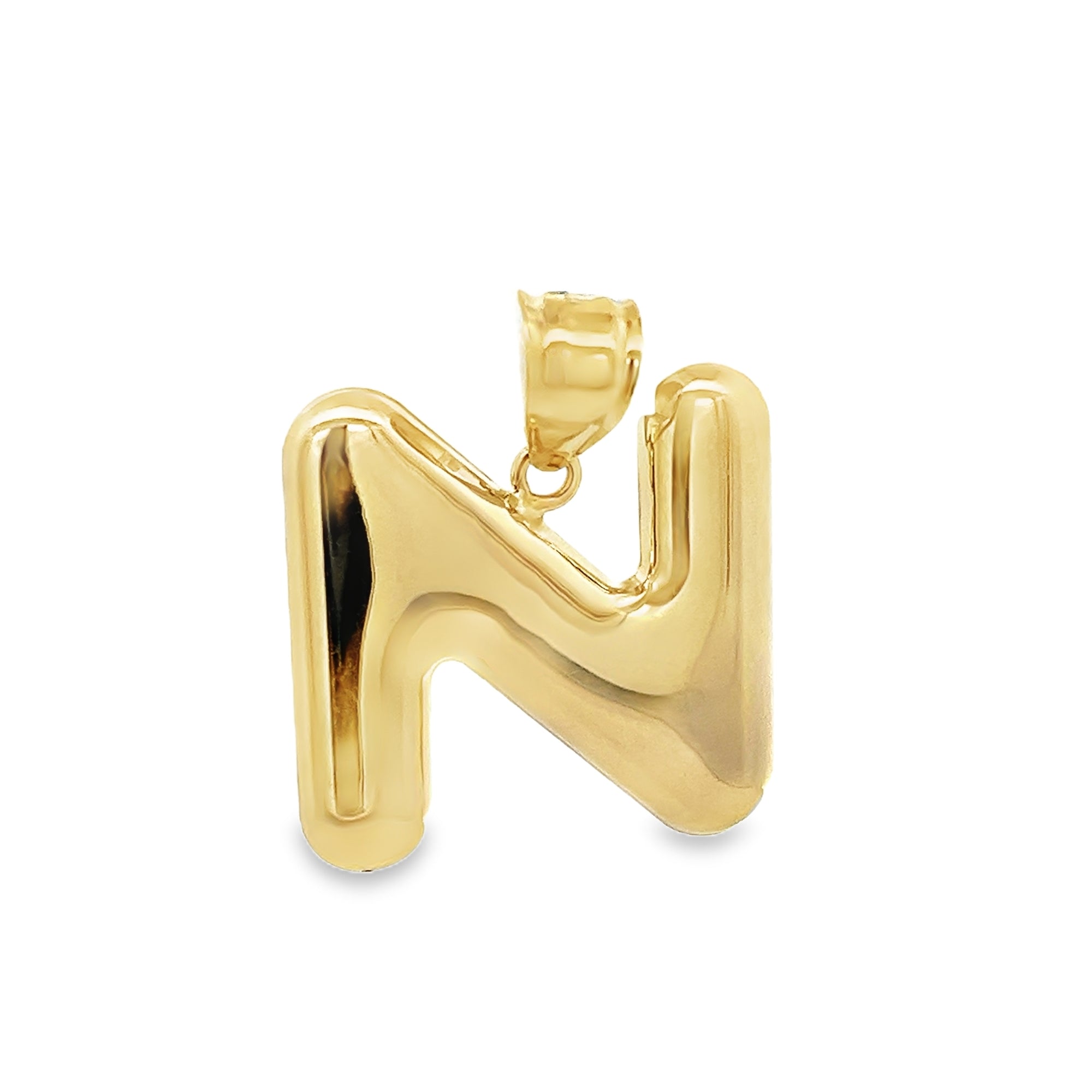 14KY N HOLLOW PUFF INITIALS CHARM - C'SANTOS