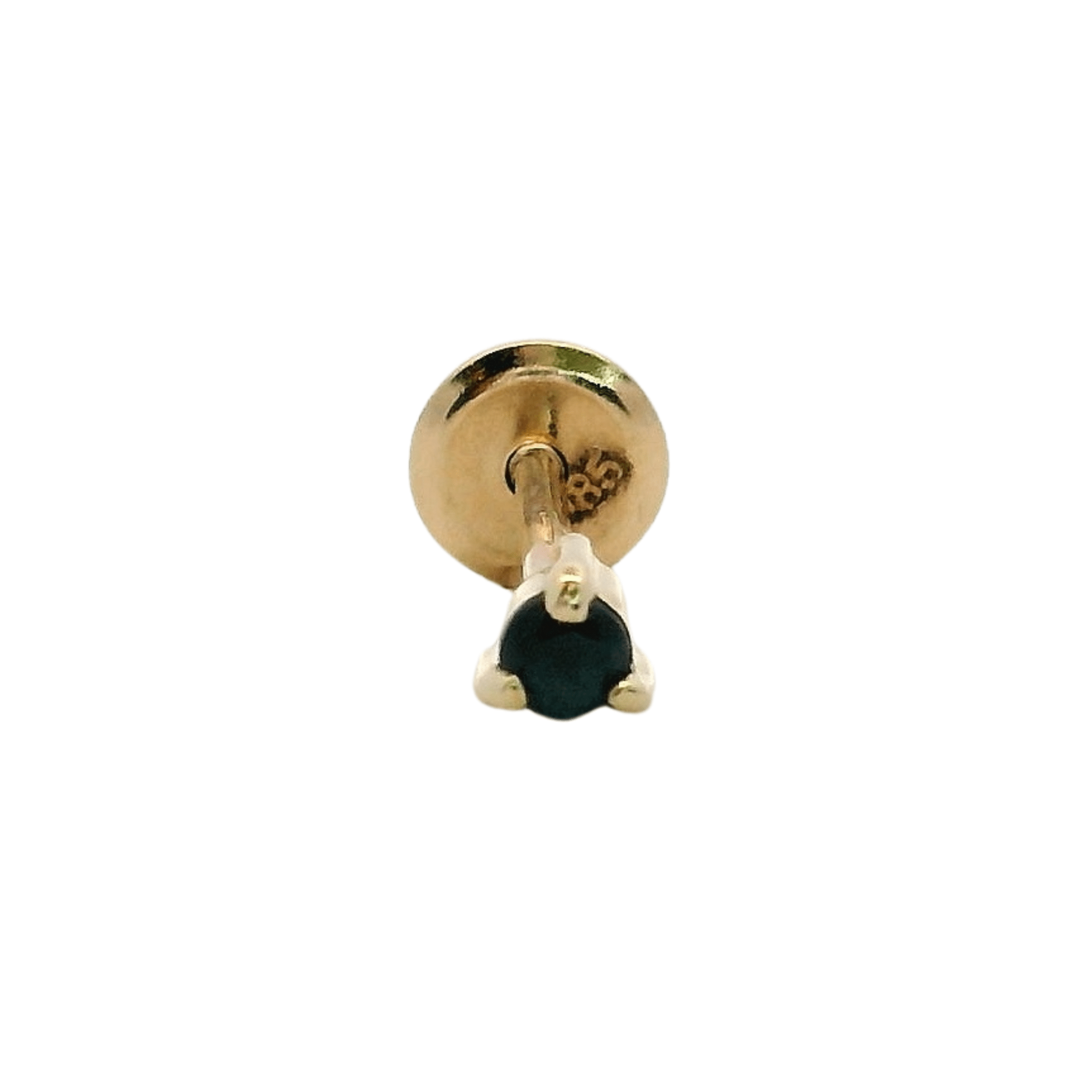 14KY PIERCING ZAFIRO 2 MM SOLITARIO - C'SANTOS