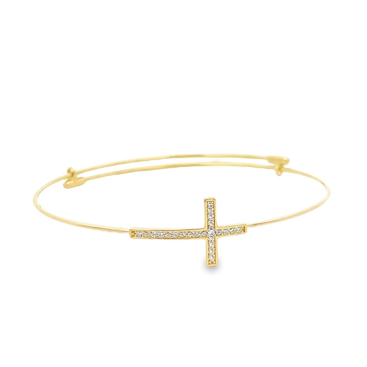 14KY PULSERA TIPO ARO CON CRUZ PEQUEA`A - C'SANTOS