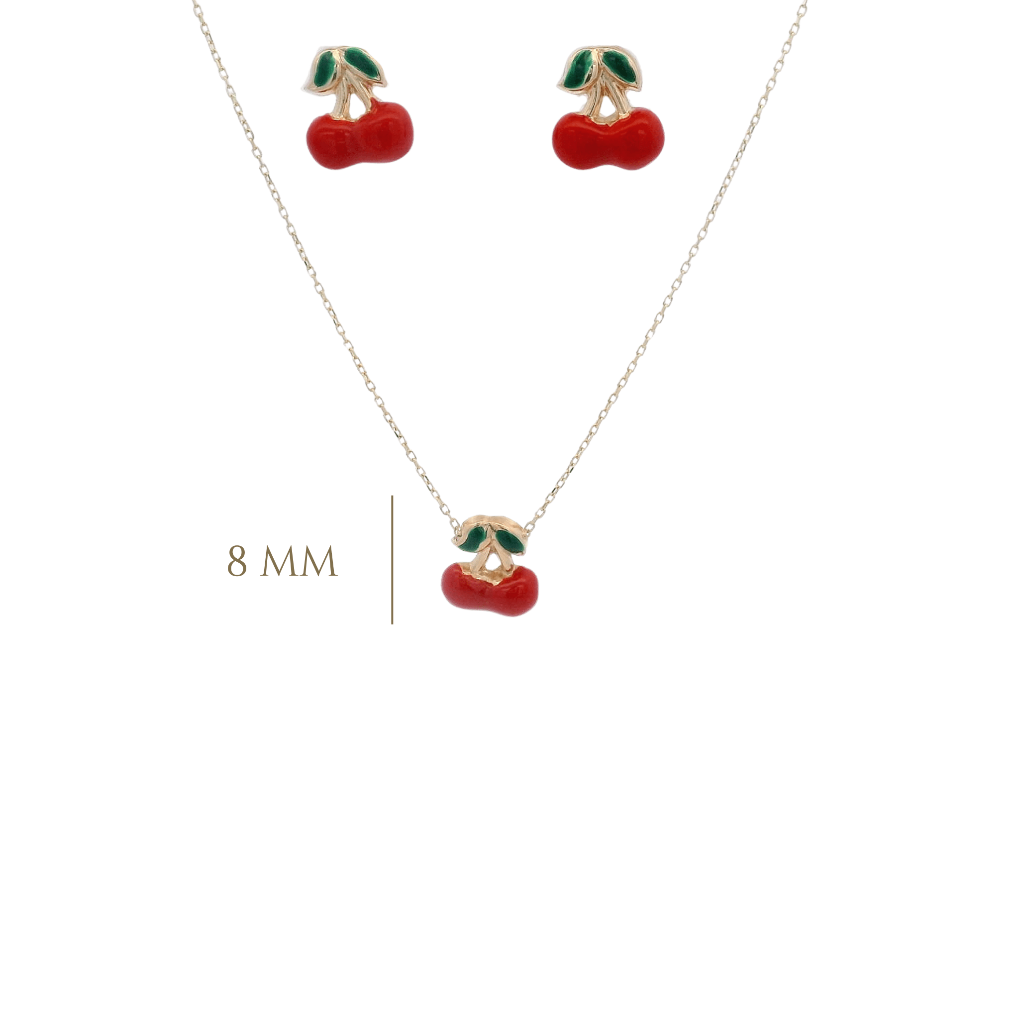 14KY SMALL CHERRIES SET - C'SANTOS
