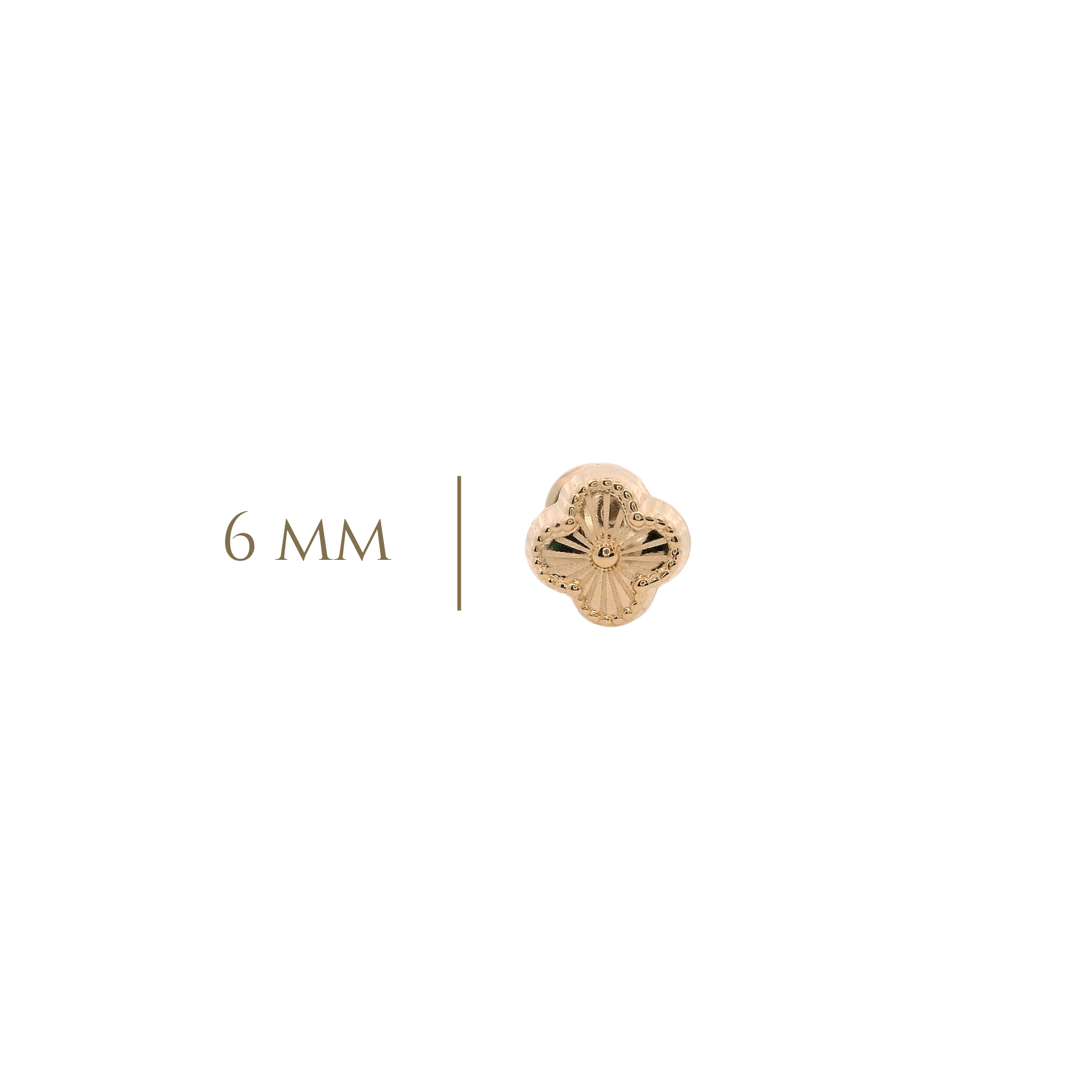 14KY SMALL CLOVER TEXTURE PIERCING - C'SANTOS