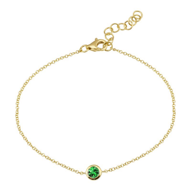 14KY SOLITAIRE BEZEL BRACELET EM0.11CT - C'SANTOS