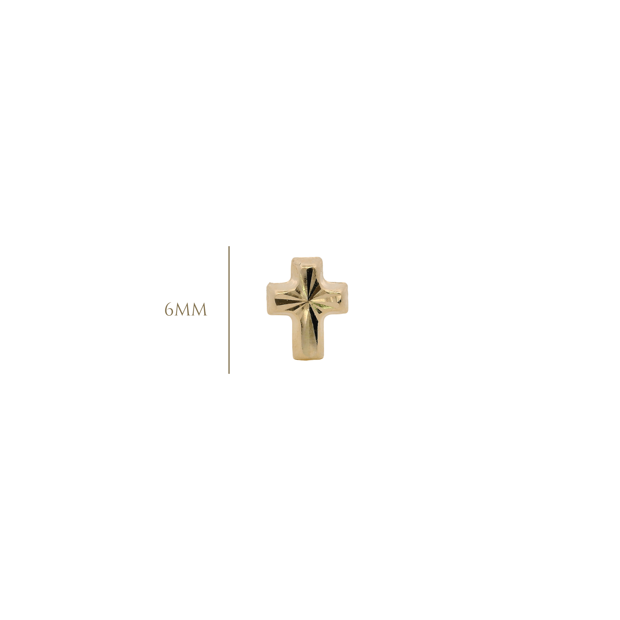 14KY TEXTURE BASIC CROSS PIERCING - C'SANTOS