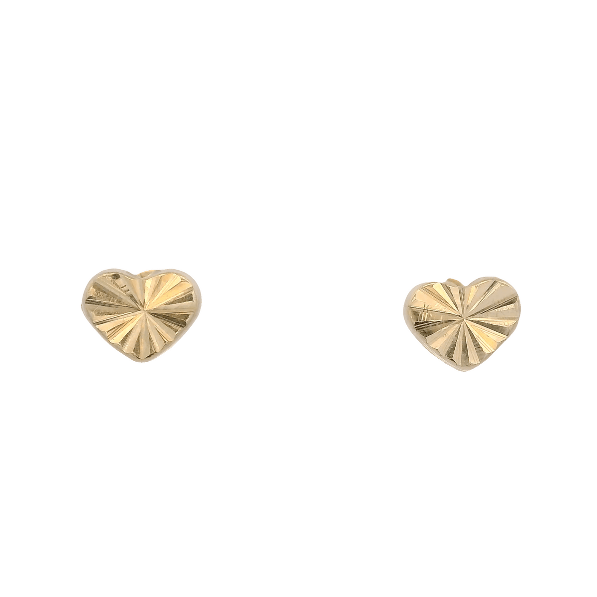 14KY TEXTURE BASIC HEART EARRINGS - C'SANTOS