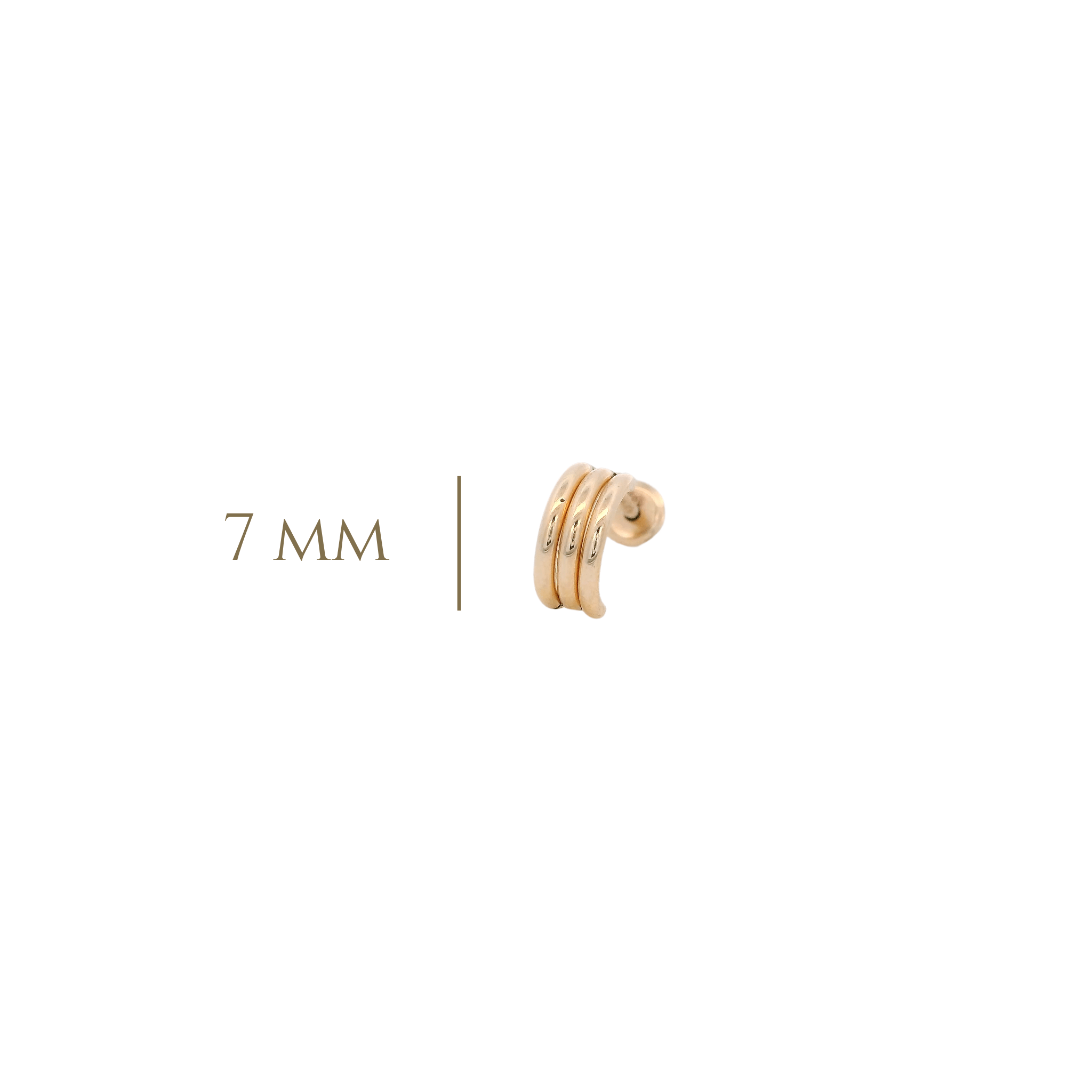 14KY TRIPLE ROW MINI PIERCING - C'SANTOS