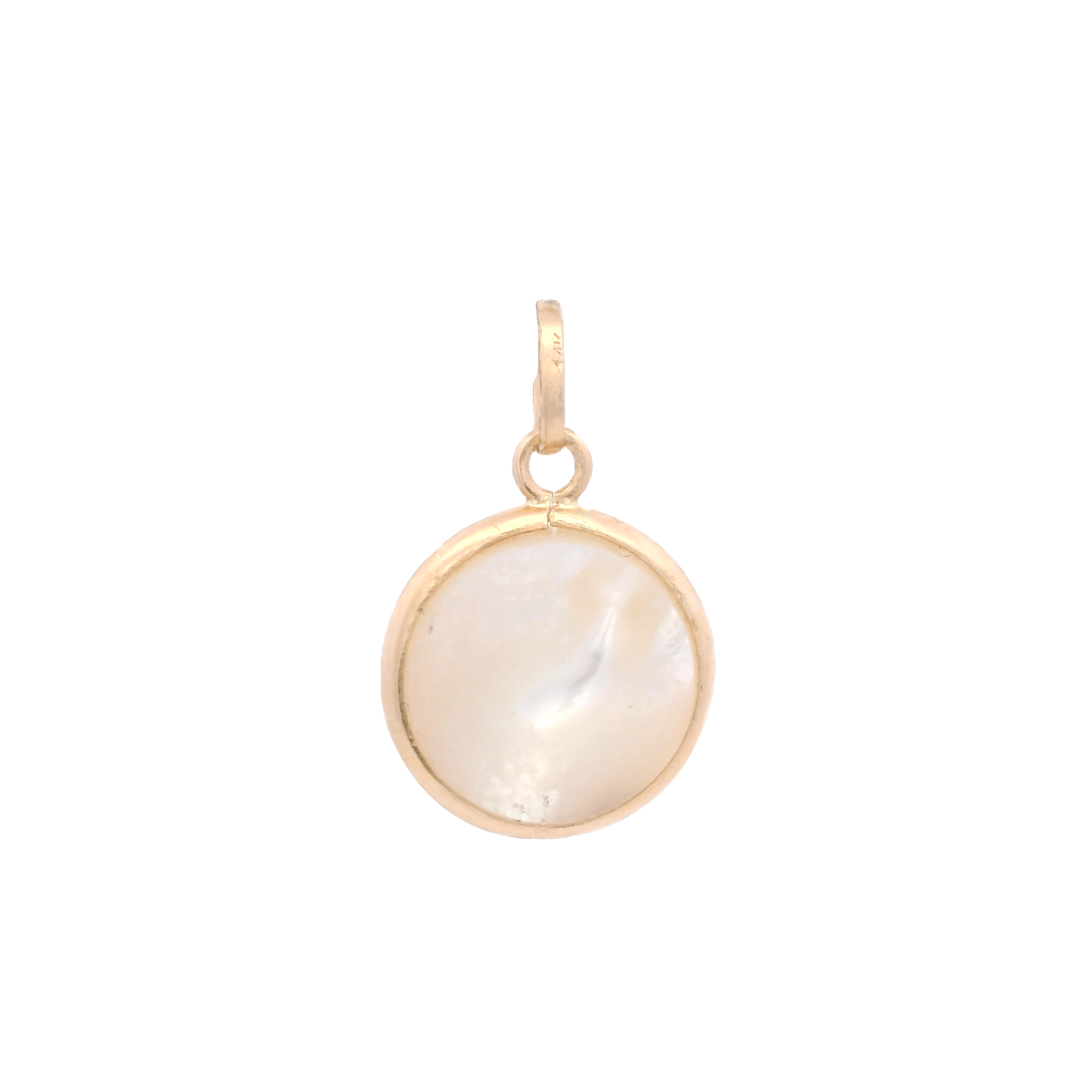 14KY VIRGIN NACAR SHELL 10MM MEDAL - C'SANTOS