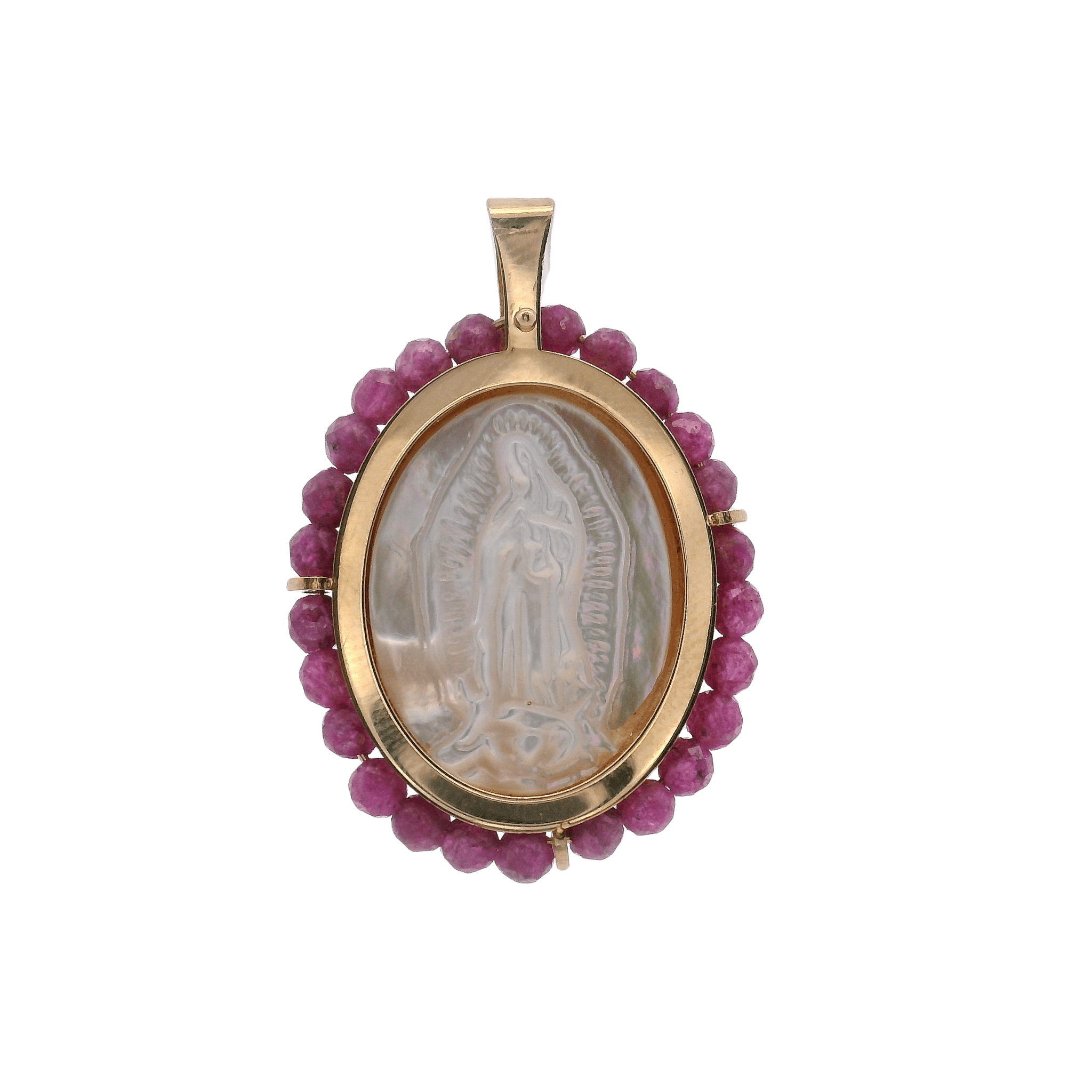 14KY VIRGIN OF GUADALUPE OVAL PURPLE MEDAL - C'SANTOS