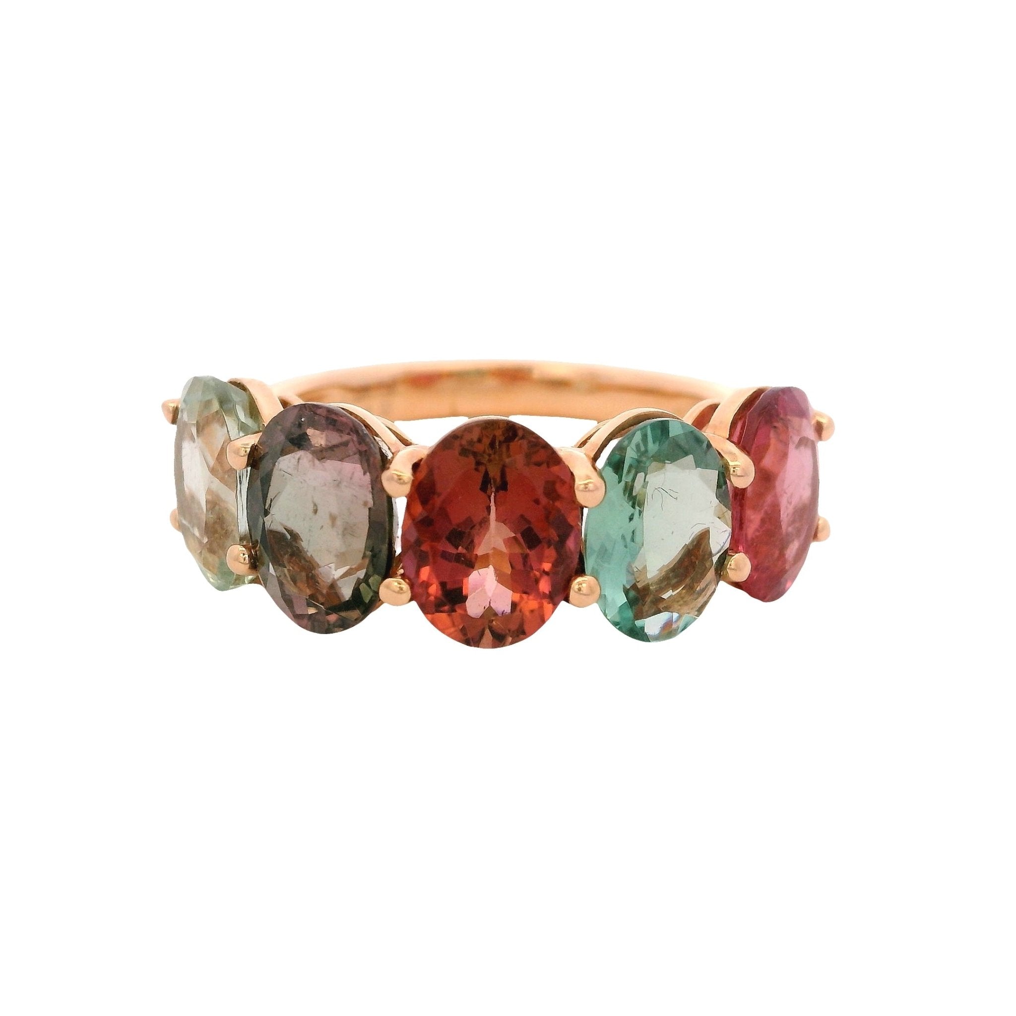 18KR FIVE STONE RING TOU6.26CT T7 - C'SANTOS