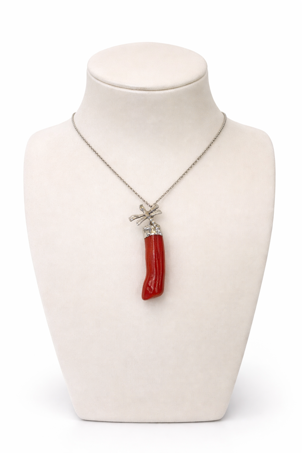 Collar de Plata 925 con Dije de Coral y Perlas