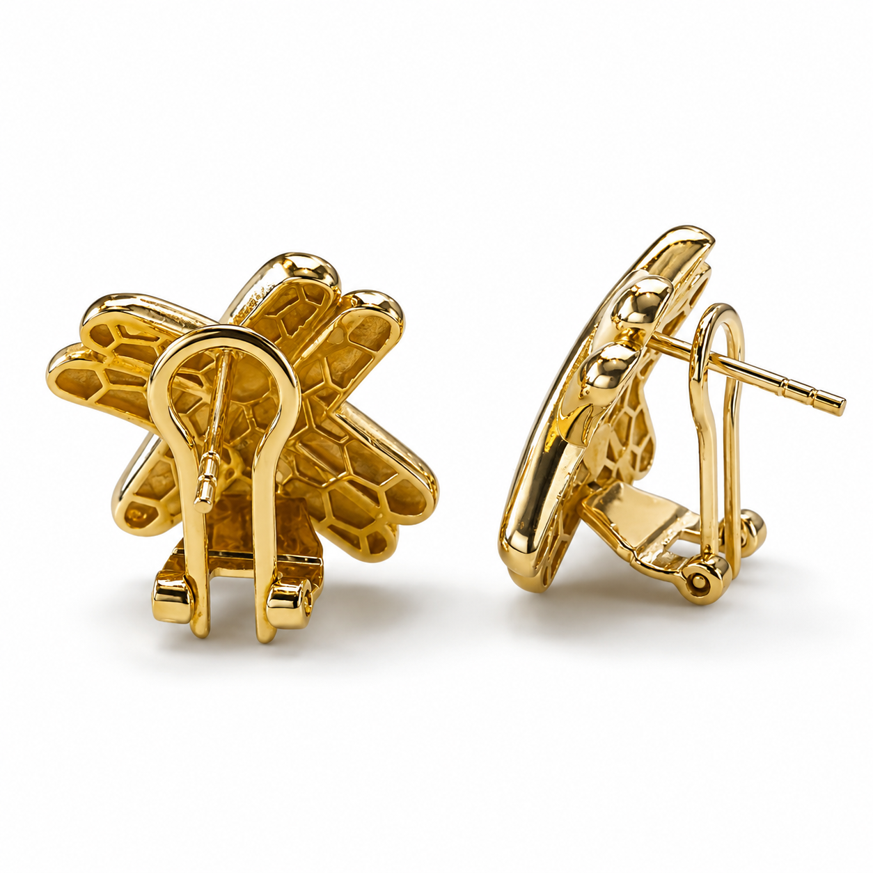 Aretes Doble X en Oro Amarillo 14K