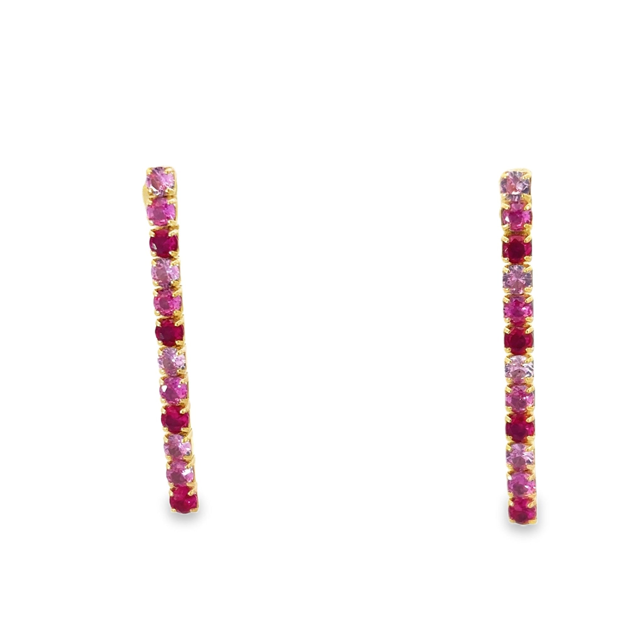 925GG PRONG TENNIS RUBY STUD EARRINGS - C'SANTOS