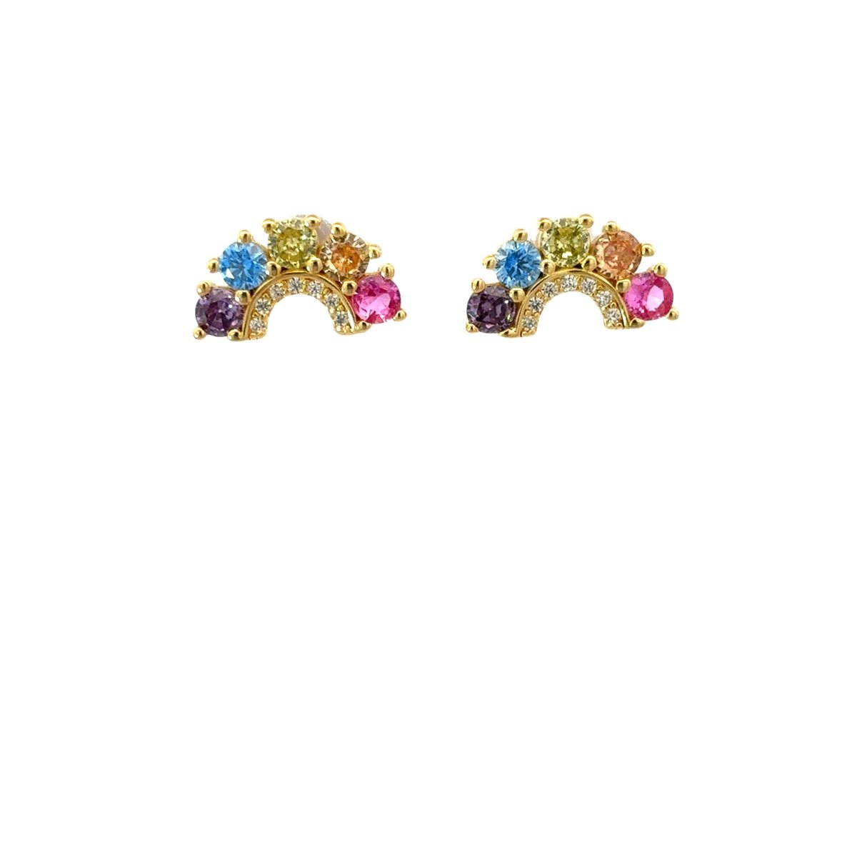 925GG RAINBOW STUD EARRINGS - C'SANTOS